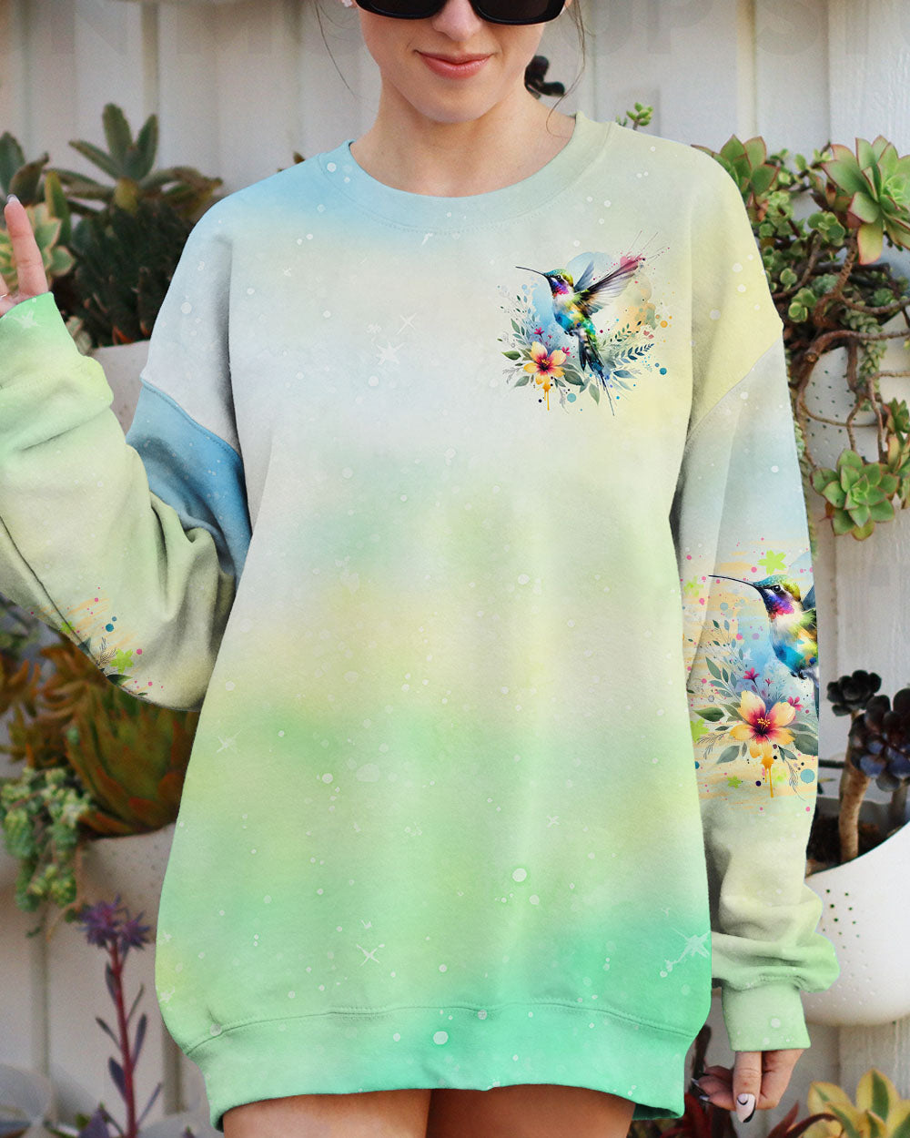 JUST BELIEVE HUMMINGBIRD ALL OVER PRINT - TLNO0606241
