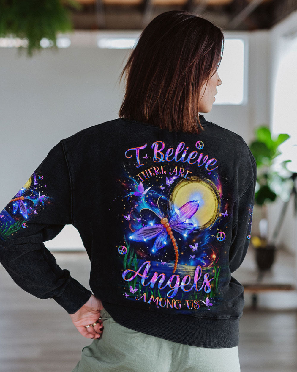 I BELIEVE THERE ARE ANGELS AMONG US DRAGONFLY ALL OVER PRINT - YHLT0612242