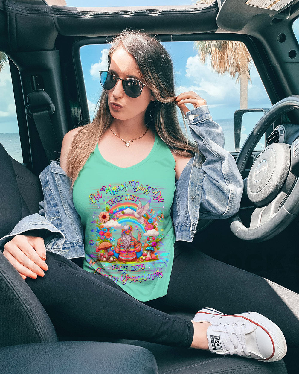 OLD HIPPIES DON'T DIE HIPPIE GRANDMAS ALL OVER PRINT - YHHG0708244
