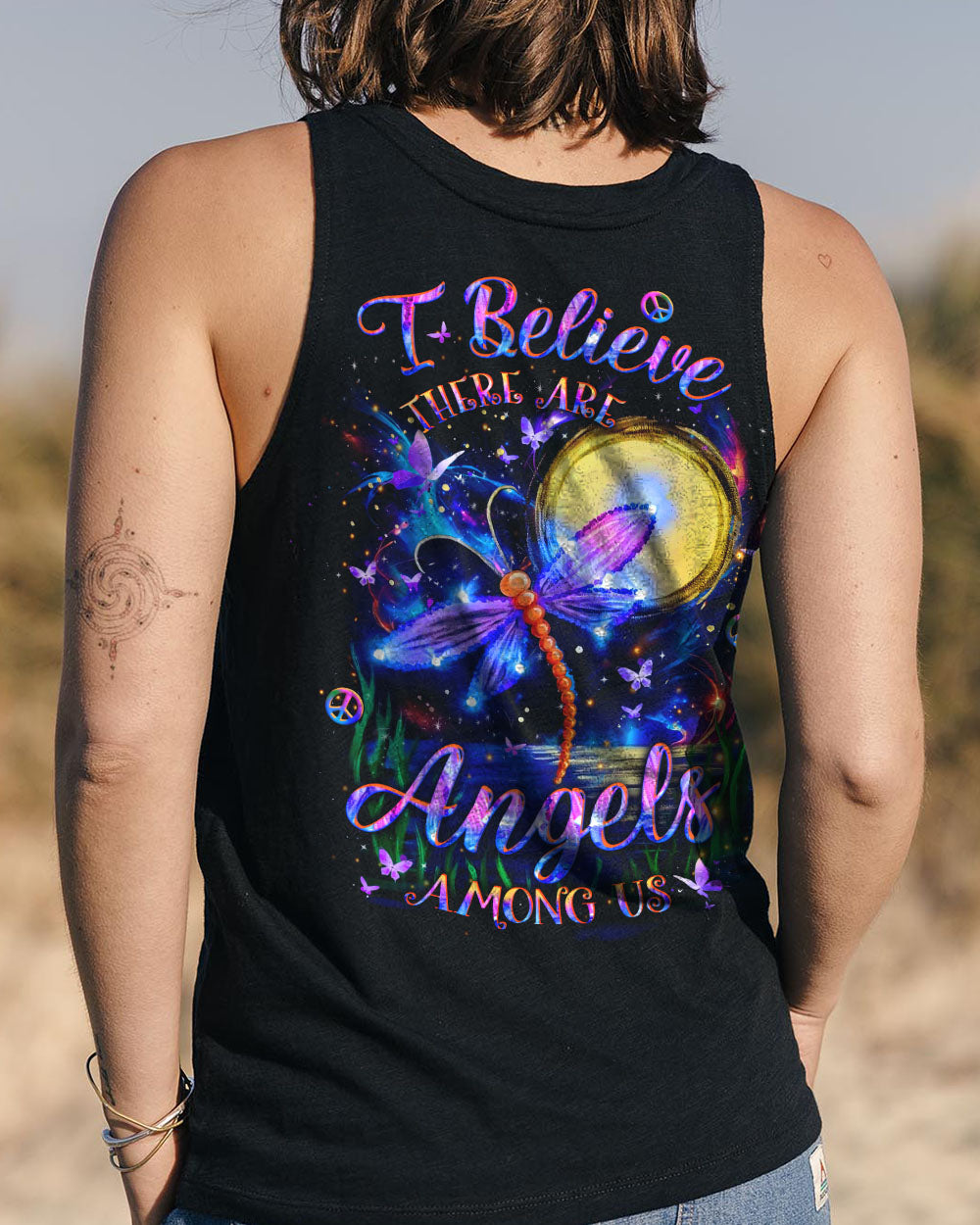 I BELIEVE THERE ARE ANGELS AMONG US DRAGONFLY ALL OVER PRINT - YHLT0612242