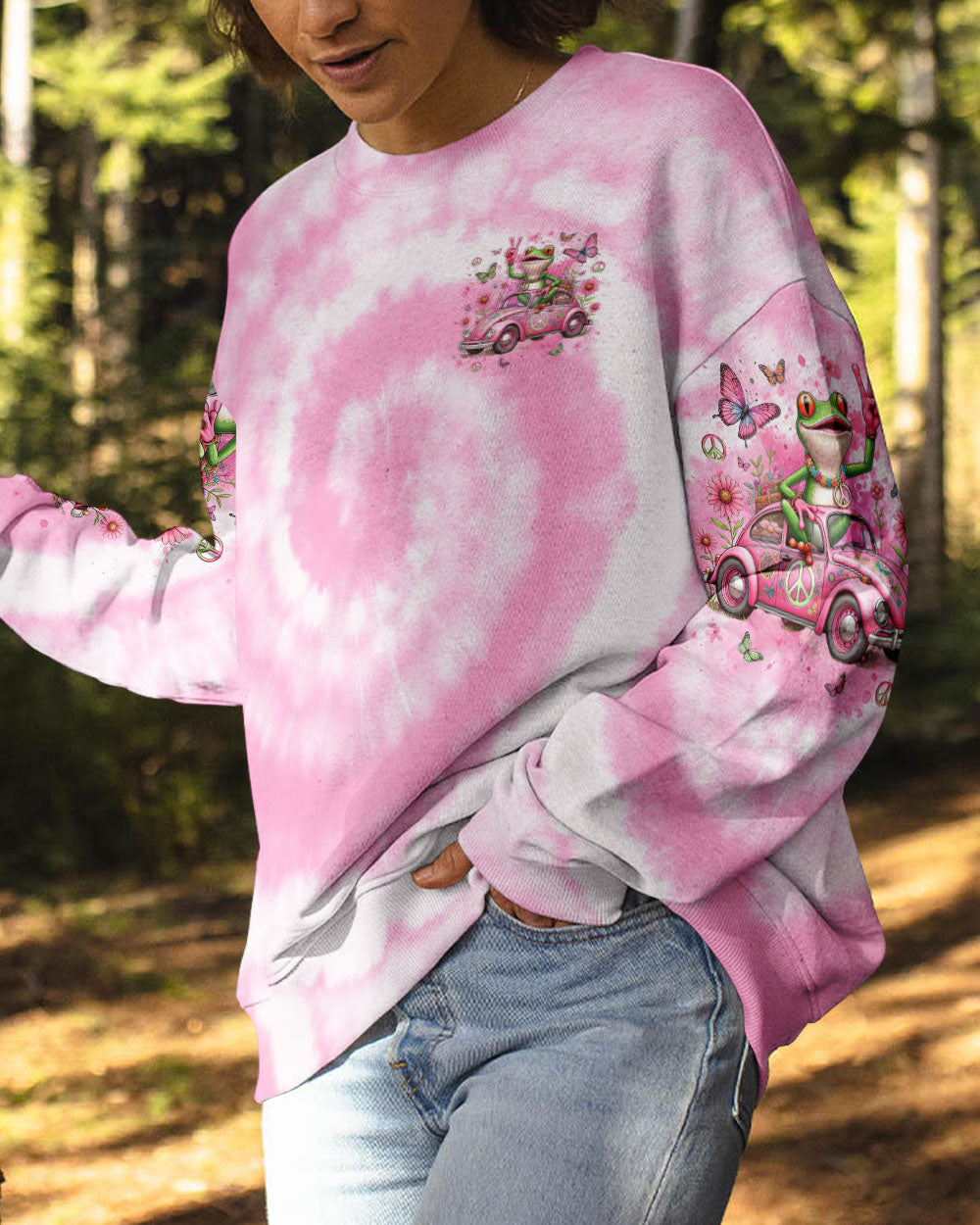 SOME GIRLS ARE JUST BORN WITH HIPPIE SOULS FROG ALL OVER PRINT - YHLT2601243