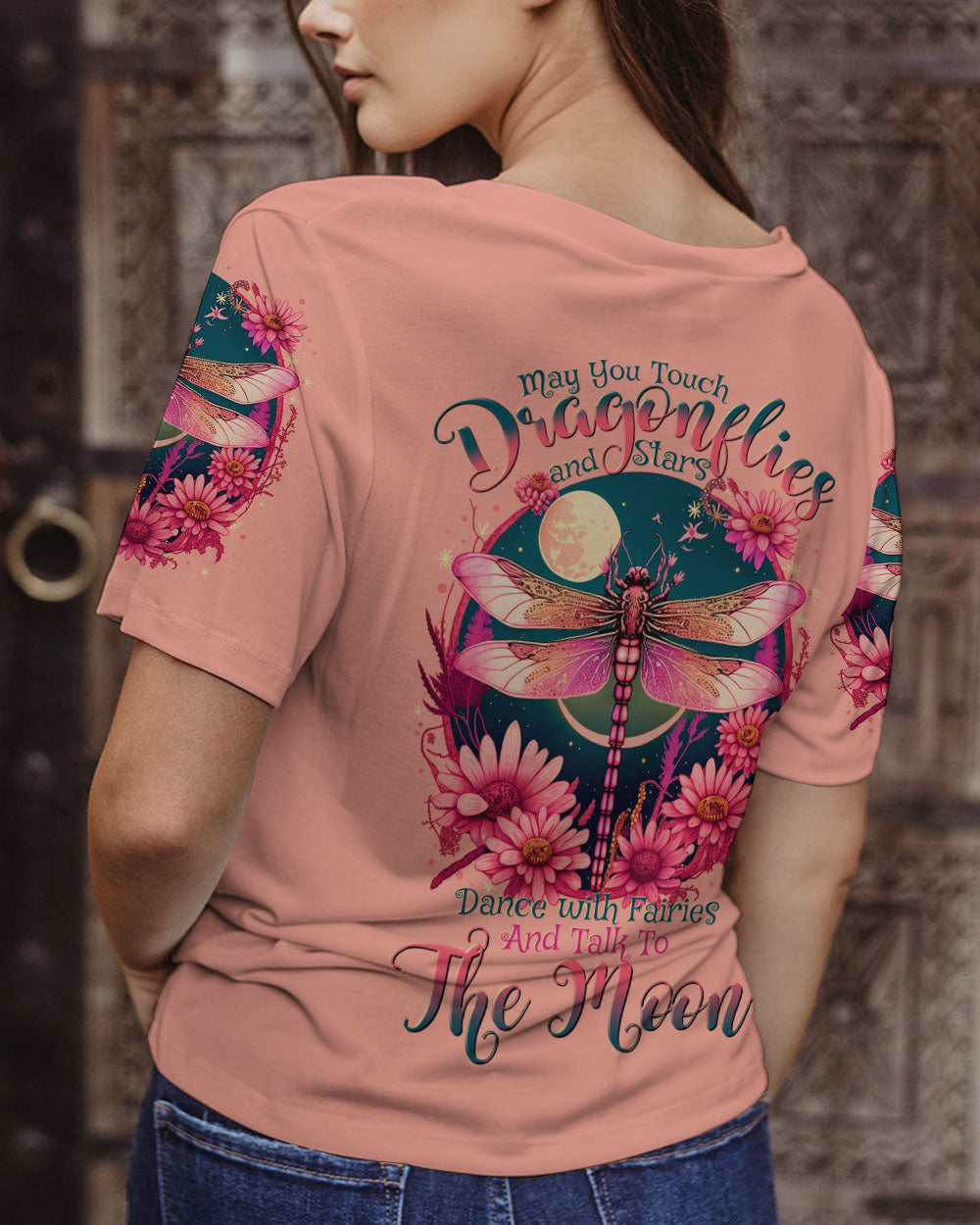 MAY YOU TOUCH DRAGONFLIES AND STARS PINK ALL OVER PRINT - TLTR0805231