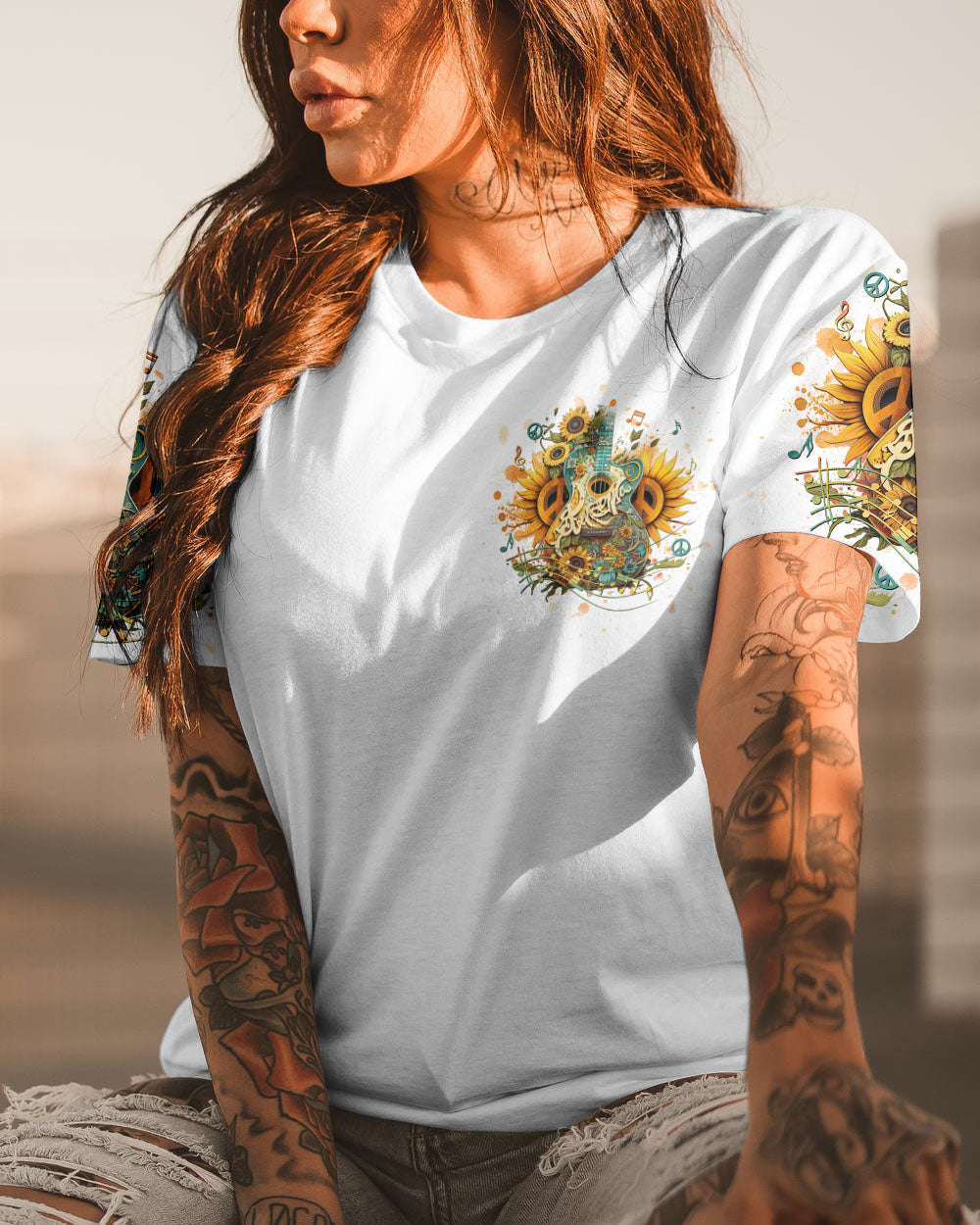 WHISPER WORDS OF WISDOM SUNFLOWER GUITAR ALL OVER PRINT - YHHG1804233