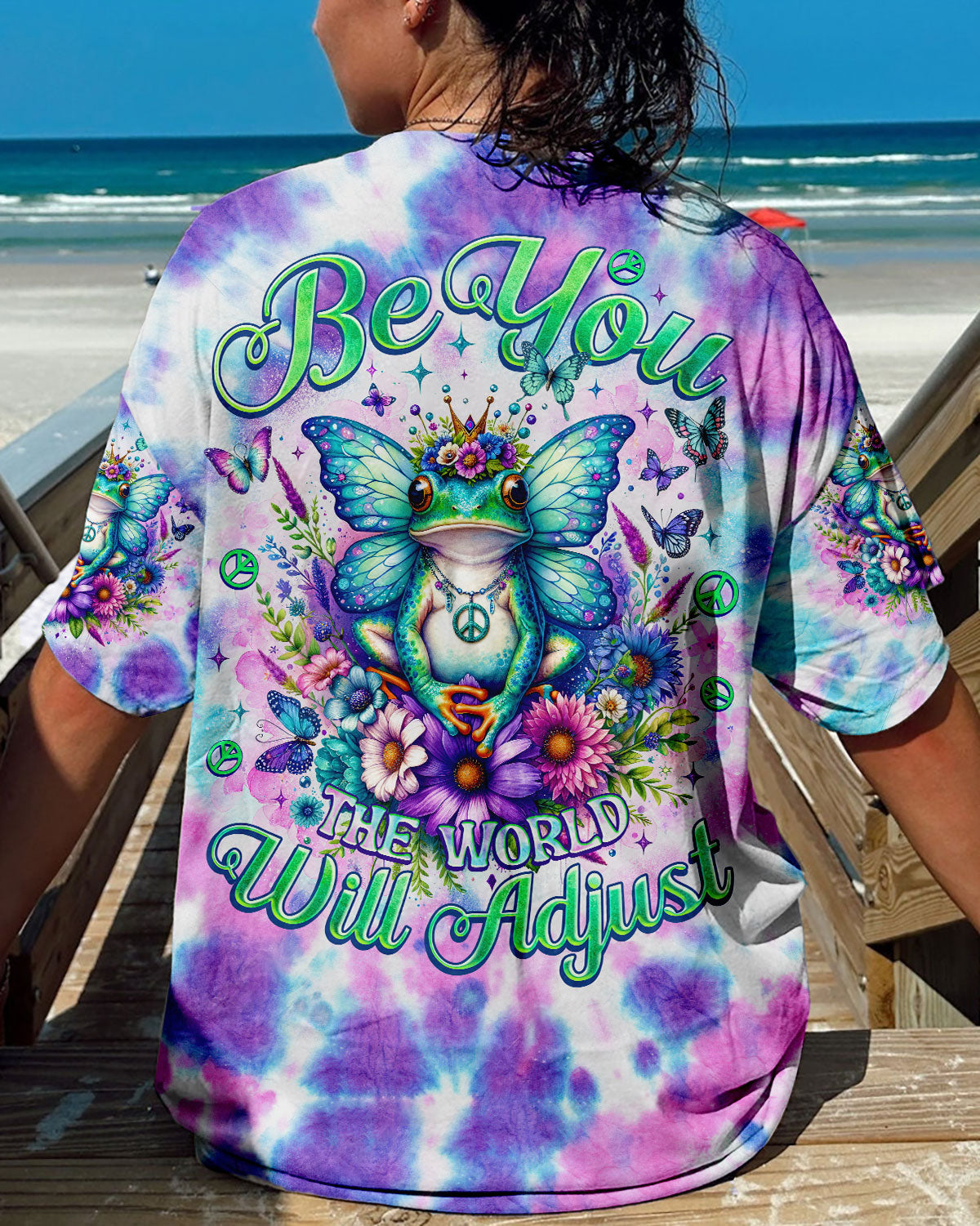 BE YOU THE WORLD WILL ADJUST FROG ALL OVER PRINT - TLNO0412231