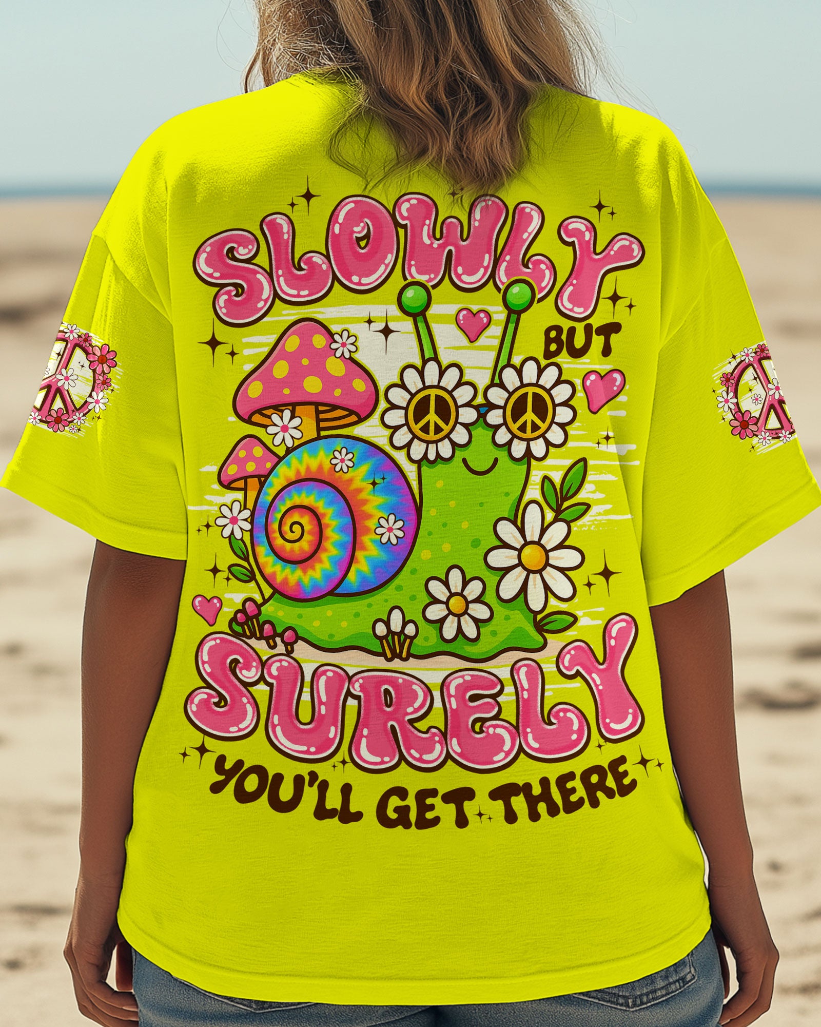 SLOWLY BUT SURELY HIPPIE SNAIL ALL OVER PRINT - TYQY2406253