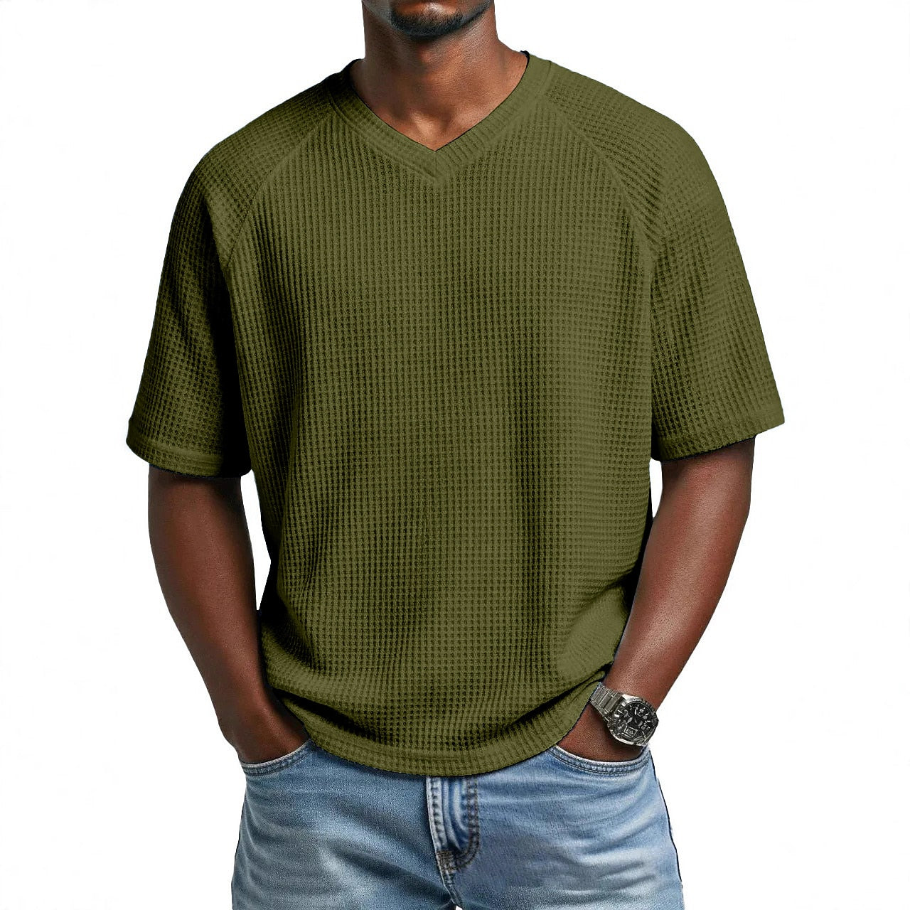 **Men's American Flag Shirt 4th of July 250th Anniversary Short Sleeve** - Dark Green 3XL