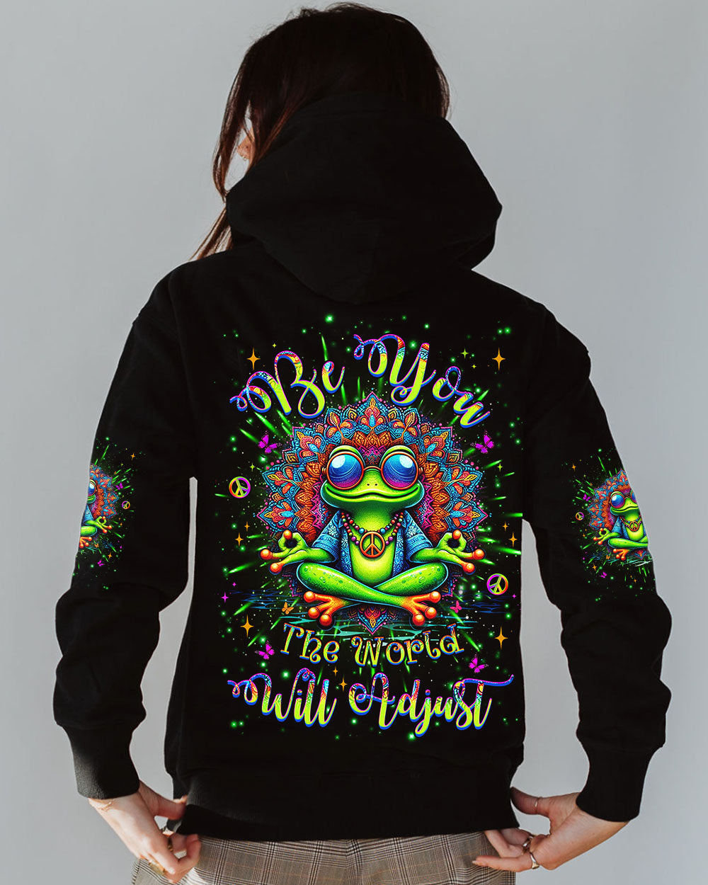 BE YOU THE WORLD WILL ADJUST FROG ALL OVER PRINT - YHHG1107243