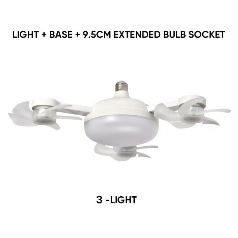 💡 E27 Socket Ceiling Fan Light – 2-in-1 LED Fan Bulb with Remote Control for Bedroom, Kitchen & Home Cooling