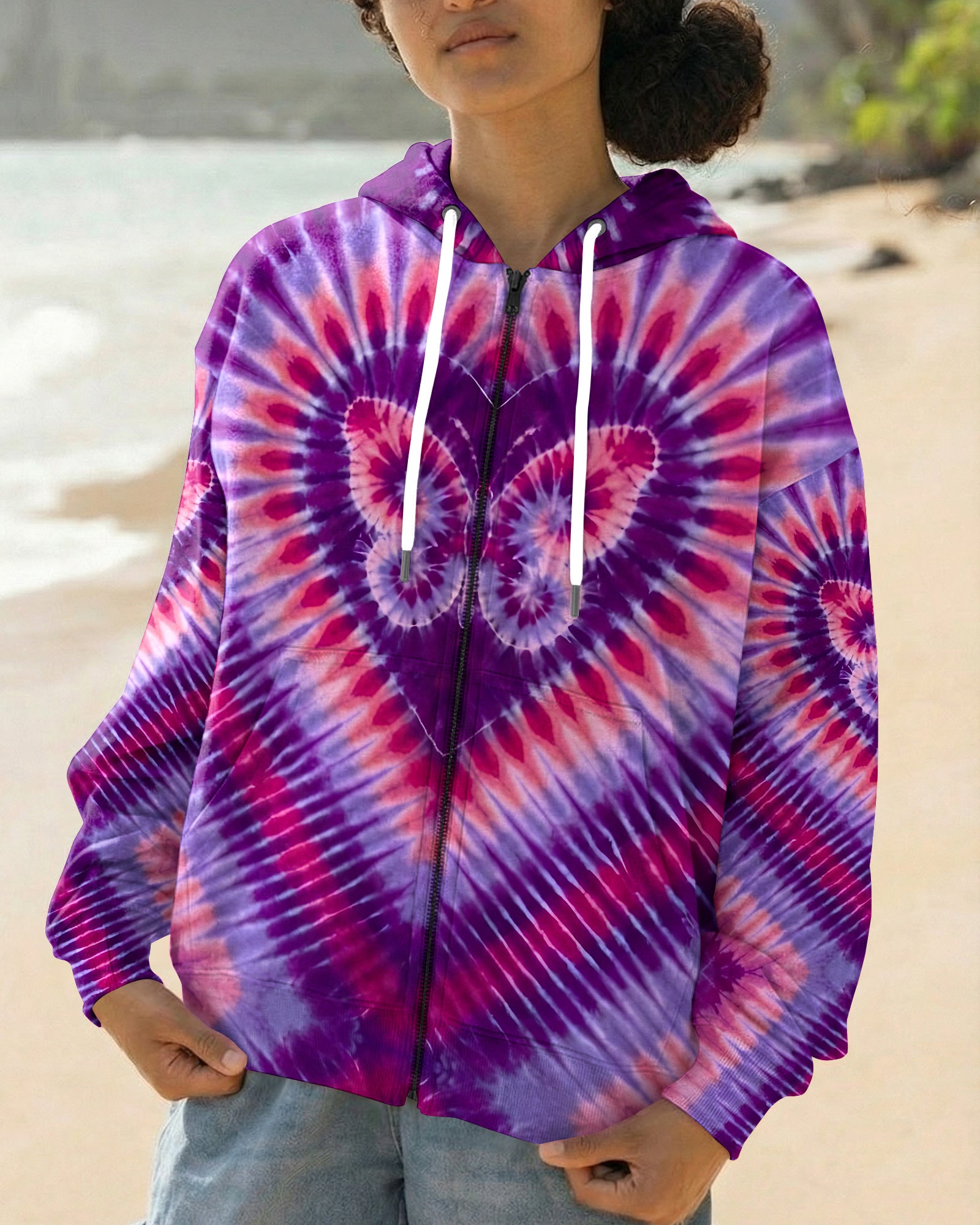 PURPLE BUTTERFLY HEART ALL OVER PRINT - TYQY1603261