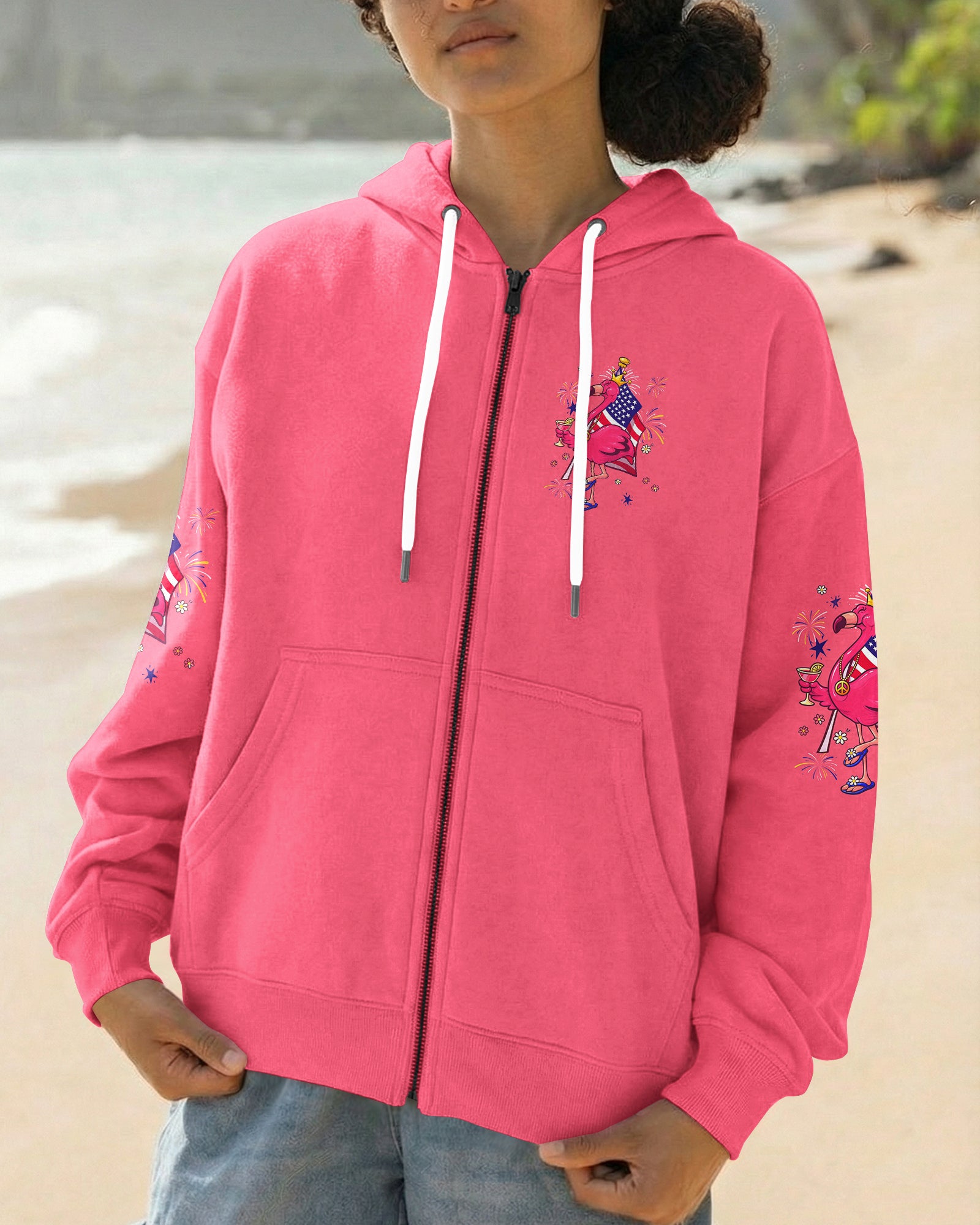 PRETTY IN PINK FLAMINGO RED WHITE & BLUE  ALL OVER PRINT - TLHG2403261