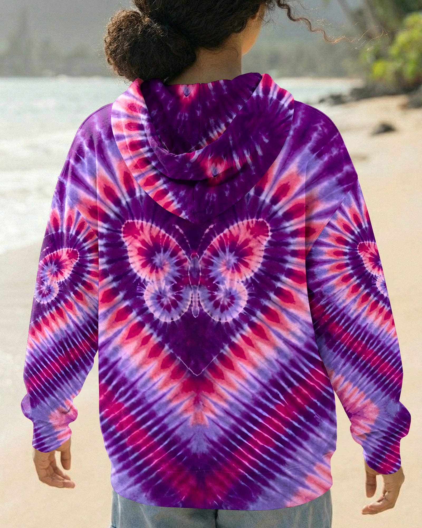 PURPLE BUTTERFLY HEART ALL OVER PRINT - TYQY1603261