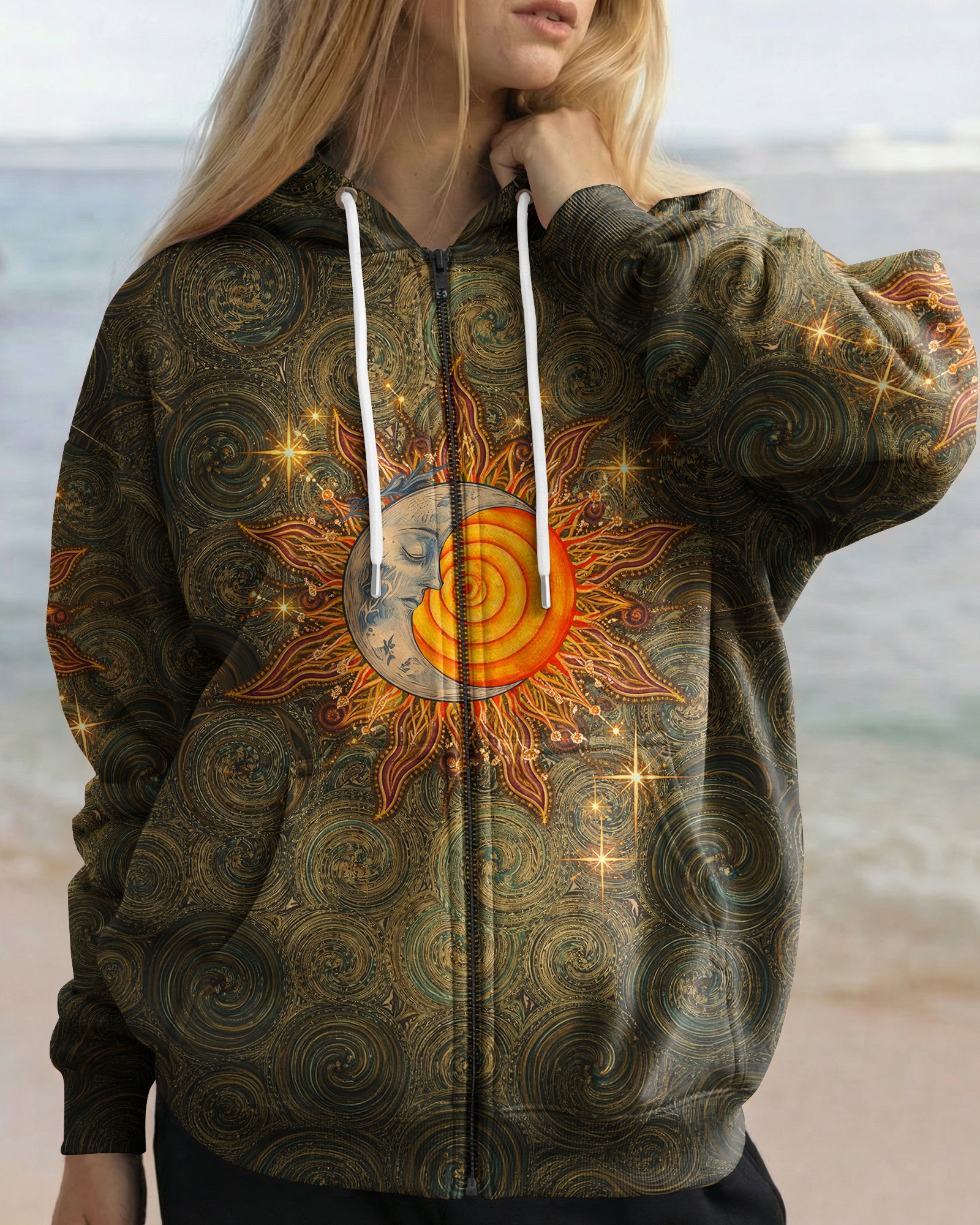 BOHO HIPPIE SUN AND MOON ALL OVER PRINT  - TLNO2003261