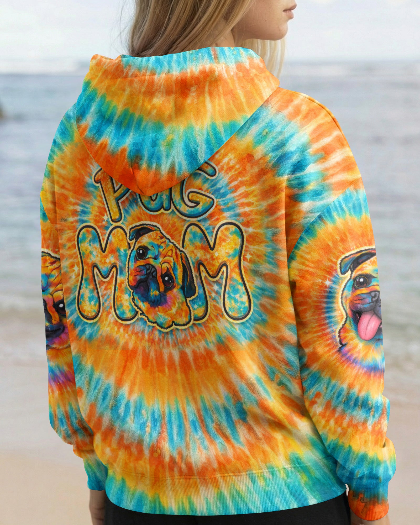 PUG MOM DOG  SWIRL ALL OVER PRINT - TLTW2702263