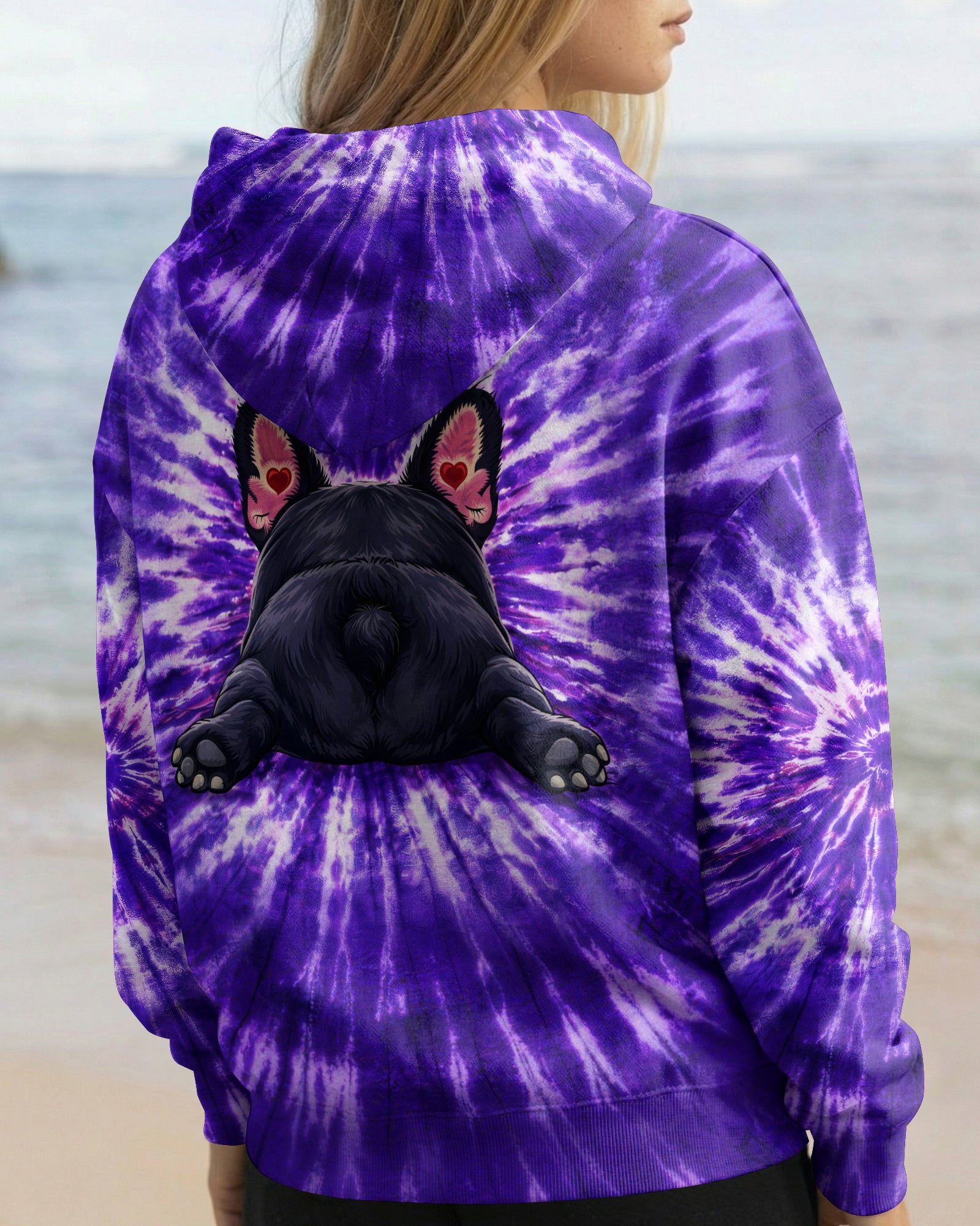 FRENCH BULLDOG PURPLE SWIRL ALL OVER PRINT - TLHG0903262