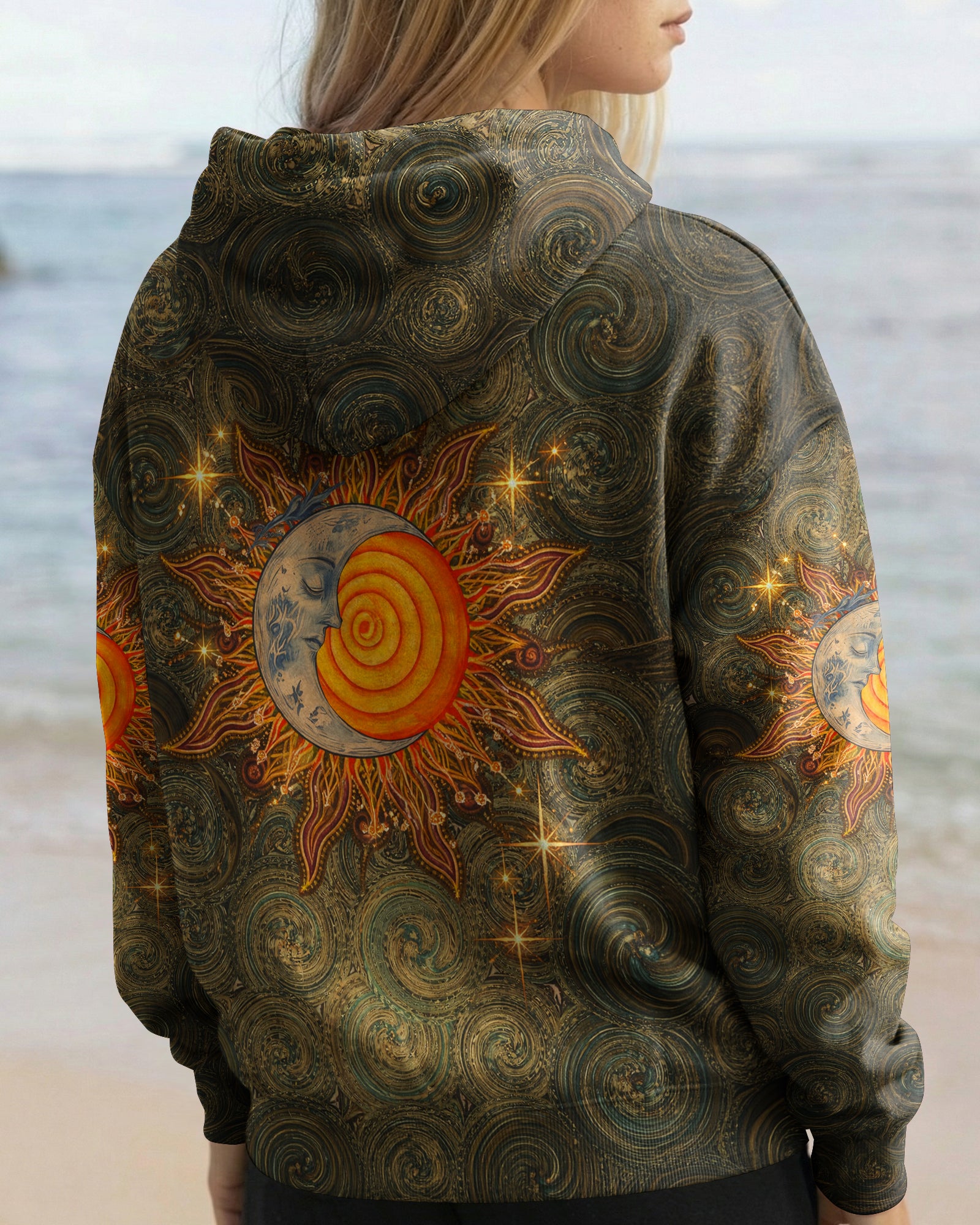 BOHO HIPPIE SUN AND MOON ALL OVER PRINT  - TLNO2003261