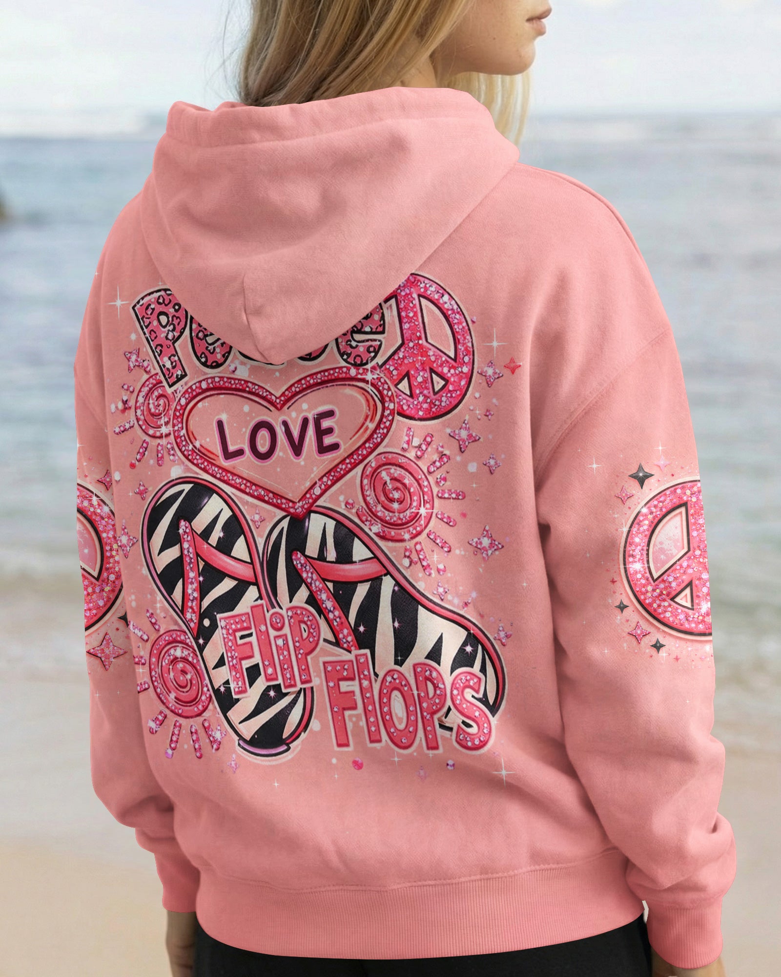 PEACE LOVE FLIP FLOPS ALL OVER PRINT - TLHN0603261