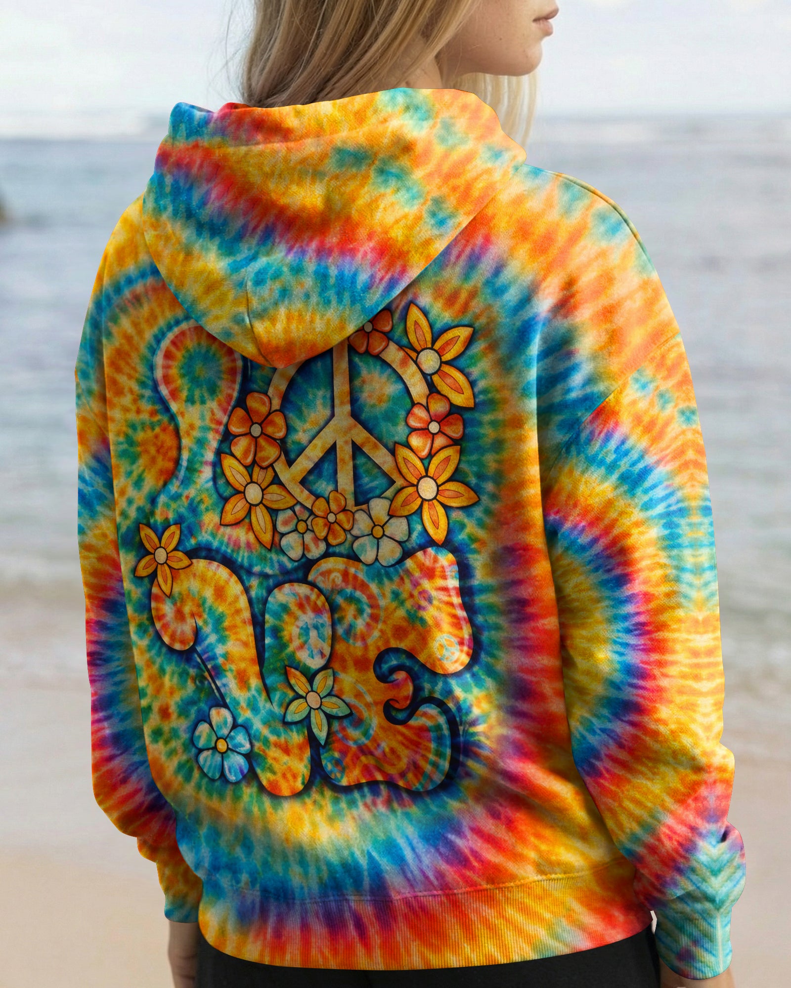 LOVE PEACE SYMBOL SWIRL ALL OVER PRINT - TLHN2303261