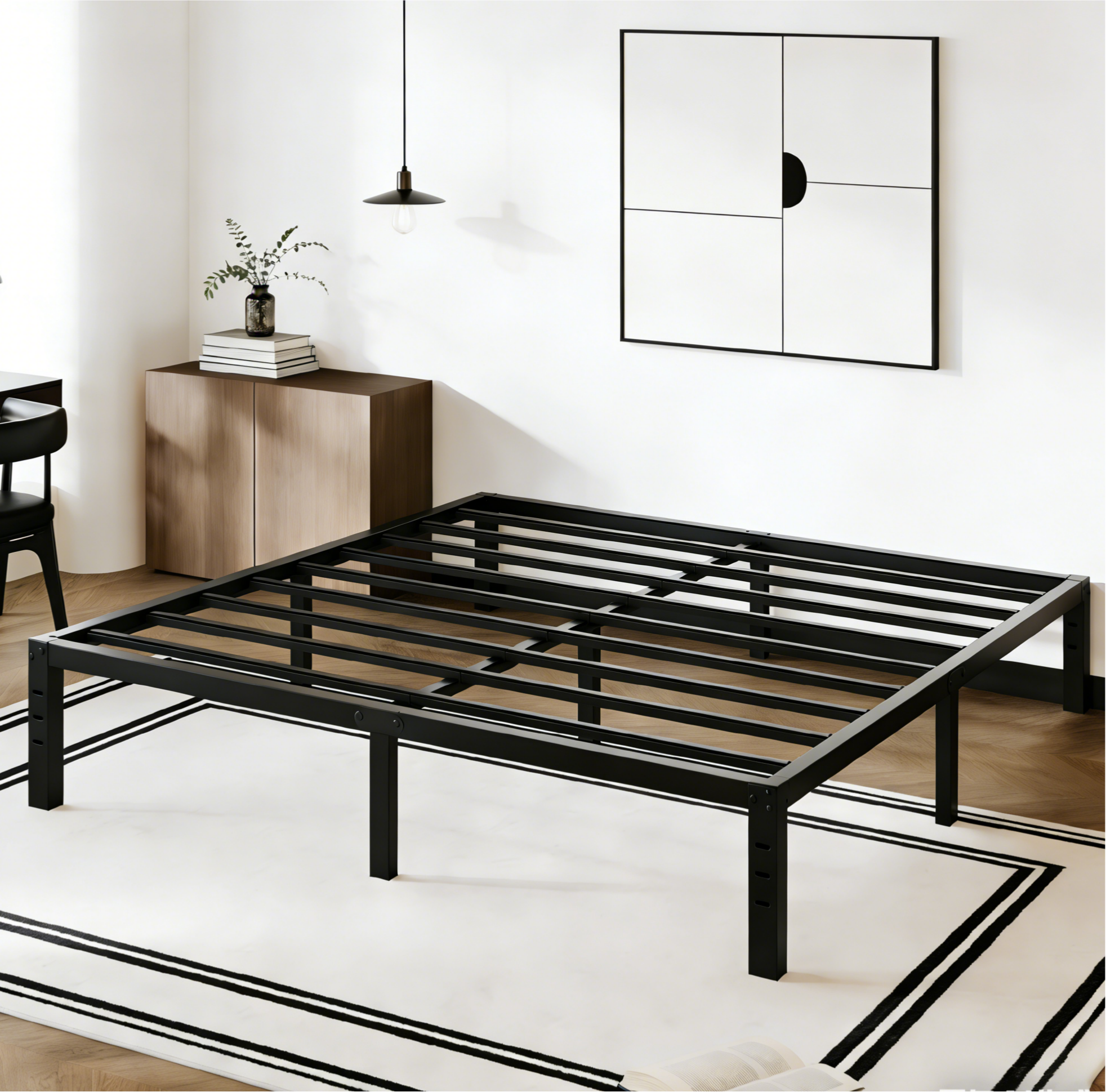 RLDVAY 14 inch King Bed Frame,Easy Assembly,Heavy Duty Metal Platform,Noise-free,No Box Spring Needed