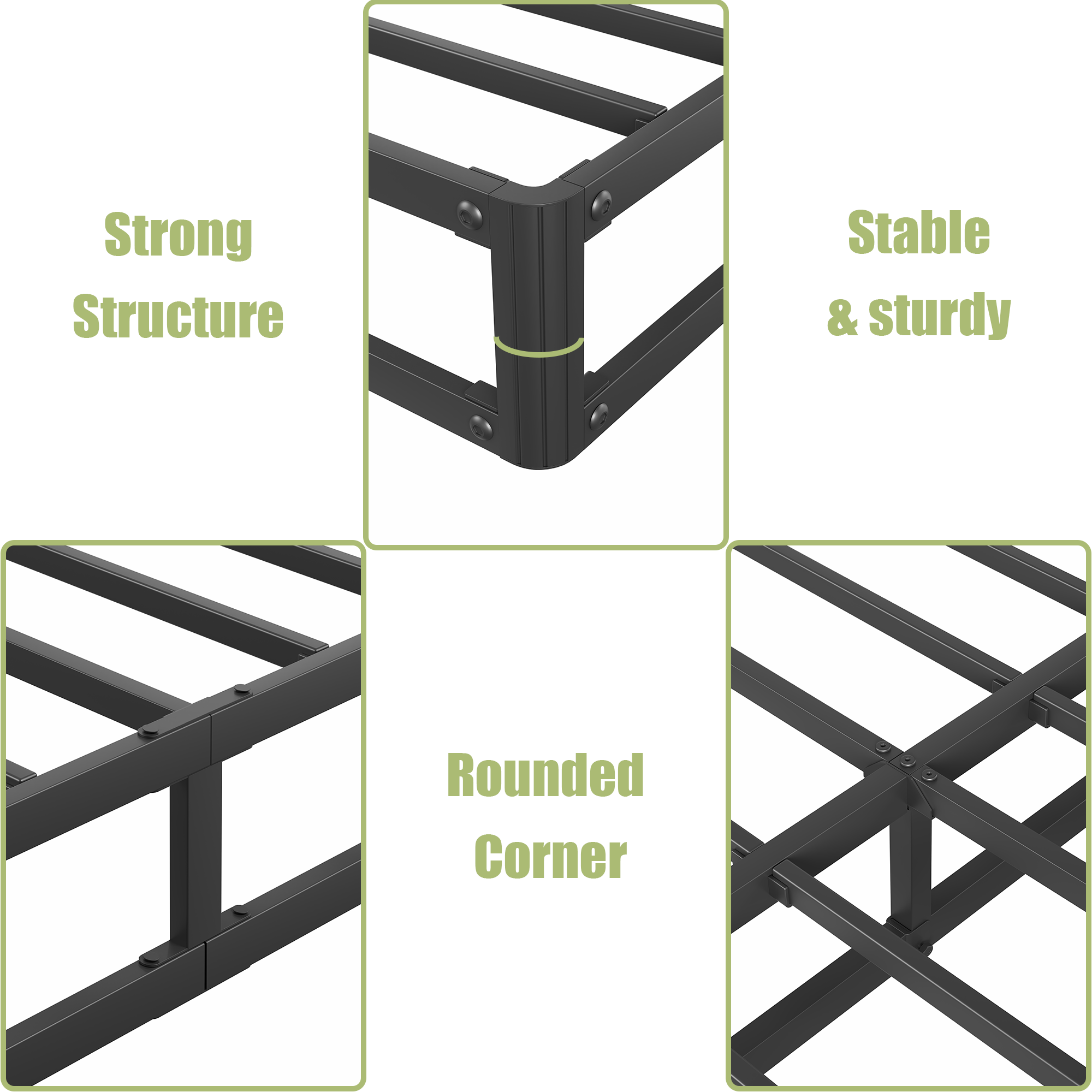 RLDVAY 9 inch King Metal Box Spring, Fabric Cover Included, Sturdy Mattress Foundation, Easy Assembly