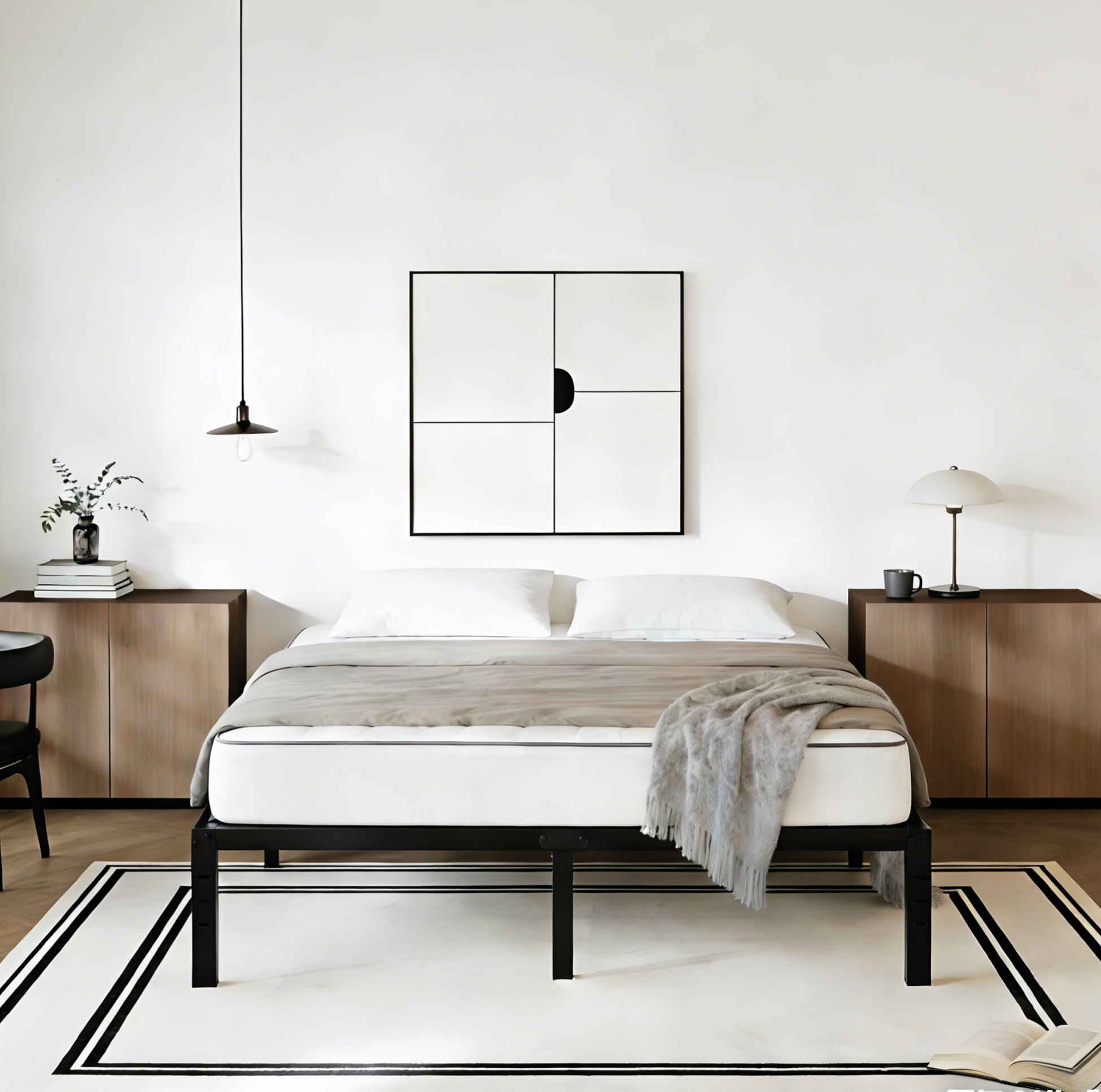 RLDVAY 14 inch King Bed Frame,Easy Assembly,Heavy Duty Metal Platform,Noise-free,No Box Spring Needed