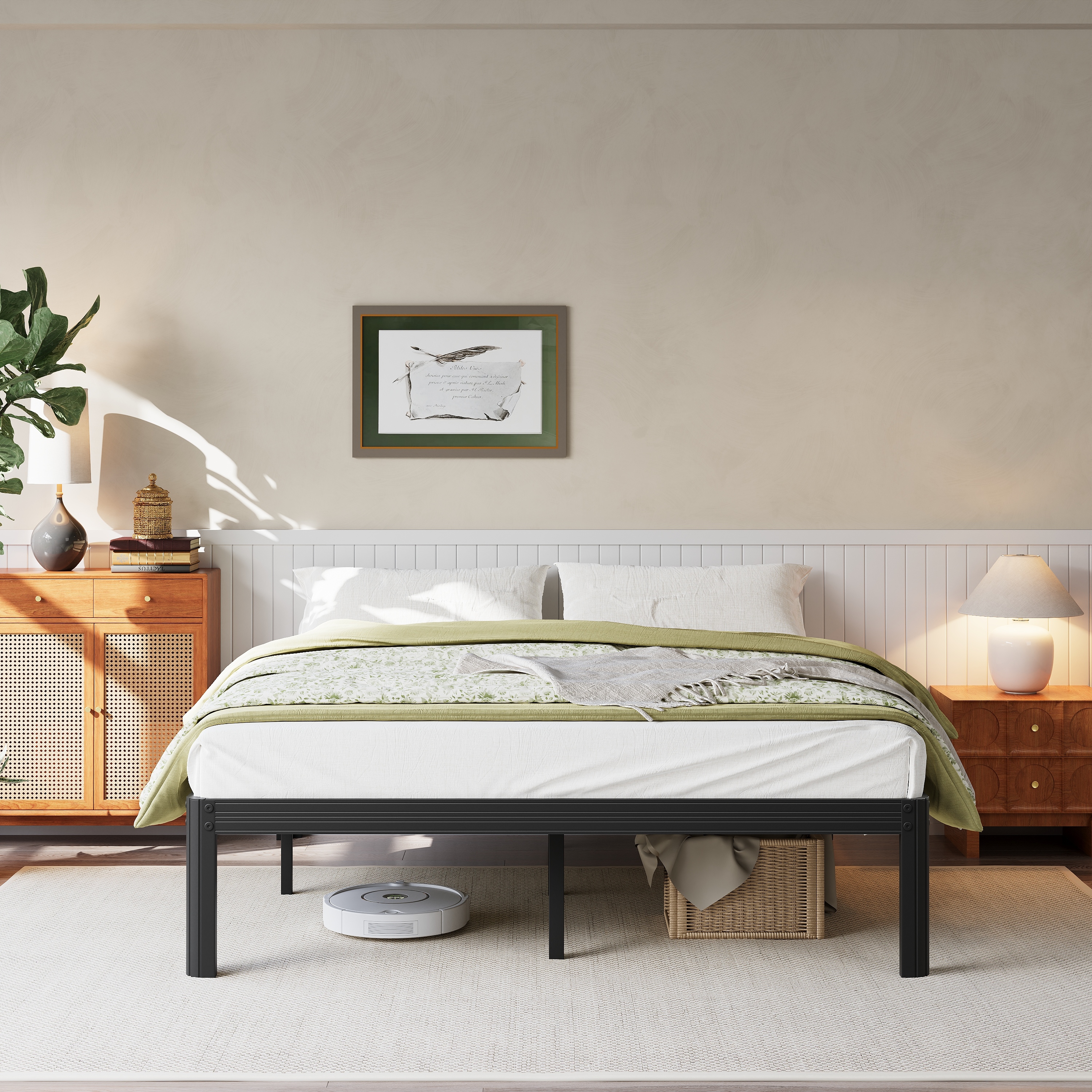 RLDVAY 18 Inch Metal Bed Frame,No Box Spring Needed,Heavy Duty,Rounded Conrer Design,Easy Assembly, King Size