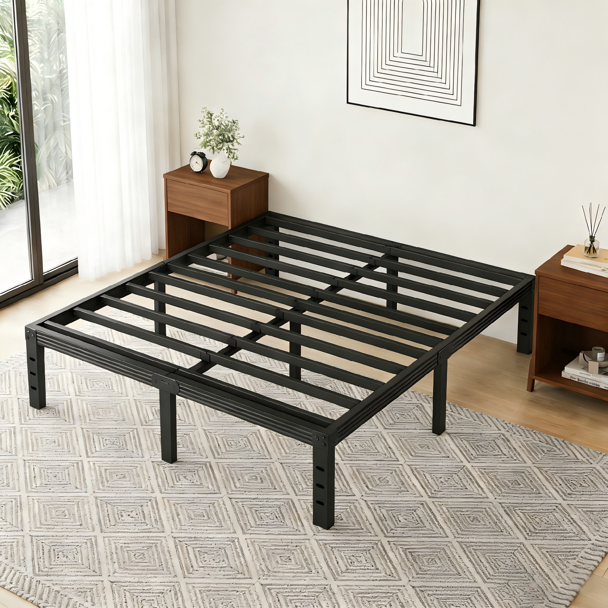 RLDVAY 12 inch Queen Bed Frame,Heavy Duty Metal Platform,No Box Spring Needed,Noise-free,Easy Assembly