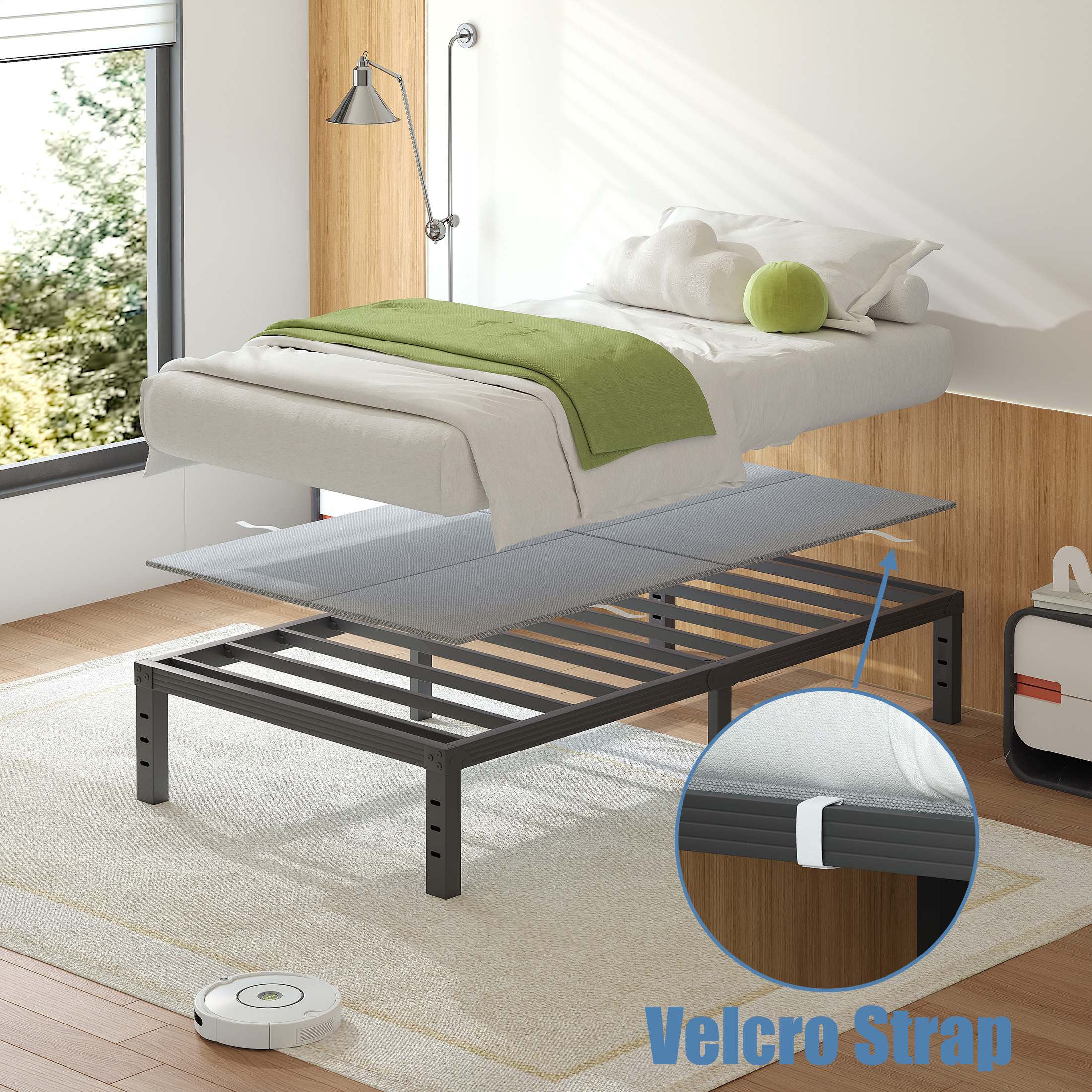 Neslime 8mm Twin Size Bunkie Board, Heavy Duty Bed Support Board Under Mattress, Low Profile Bed Support, Noise Minimizing, Fully Assembled