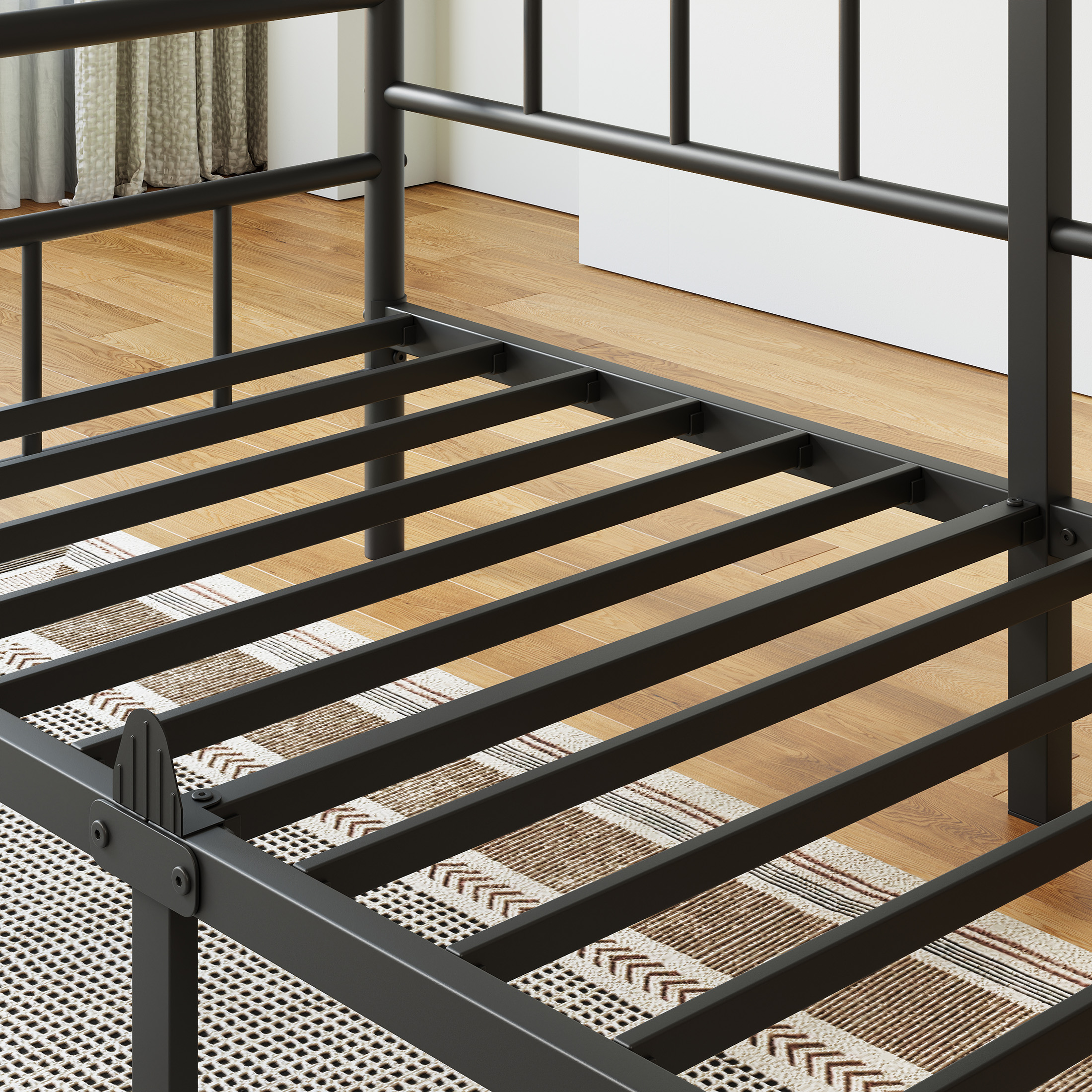 NESLIME 12 inch Twin Size Metal Daybed Frame, Twin Sofa Daybed Frame with Mattress Non-Slip Stoppers, Metal Slats Support