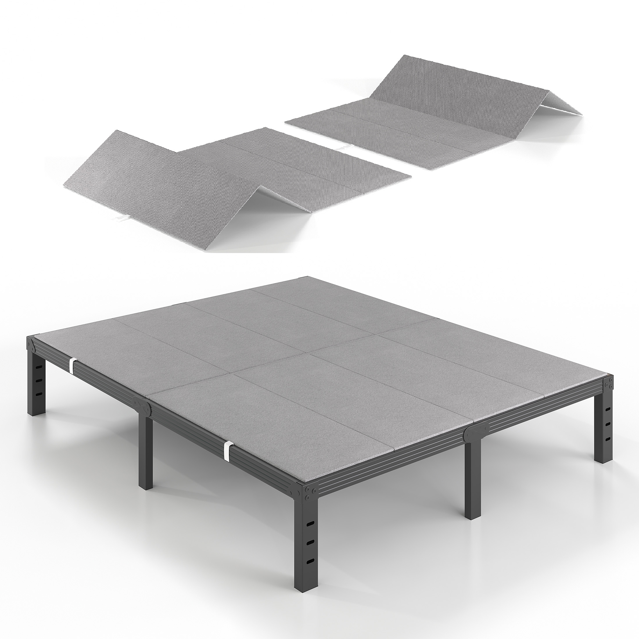 Neslime 8mm King Size Bunkie Board, Heavy Duty Bed Support Board Under Mattress, Low Profile Bed Support, Noise Minimizing, Fully Assembled