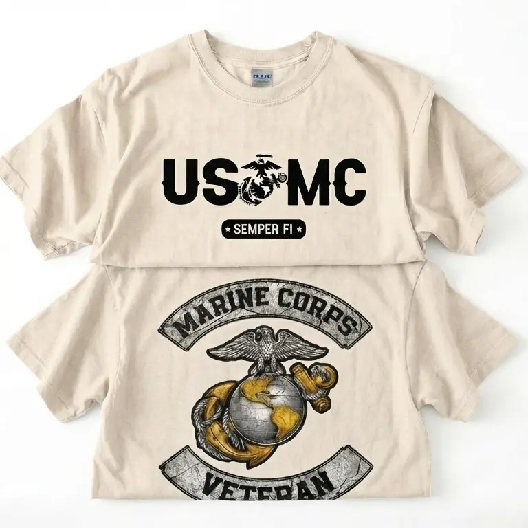 USMC Shirt  - Soft Cotton Poly Blend Tee