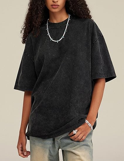 Holafish 3-Pack Unisex Cotton Half Short Sleeves Casual Loose Solid Streetwear T-Shirts Soft Retro Street Top for Fitness Oversized Crewneck Round Neck Garments Summer - Piece