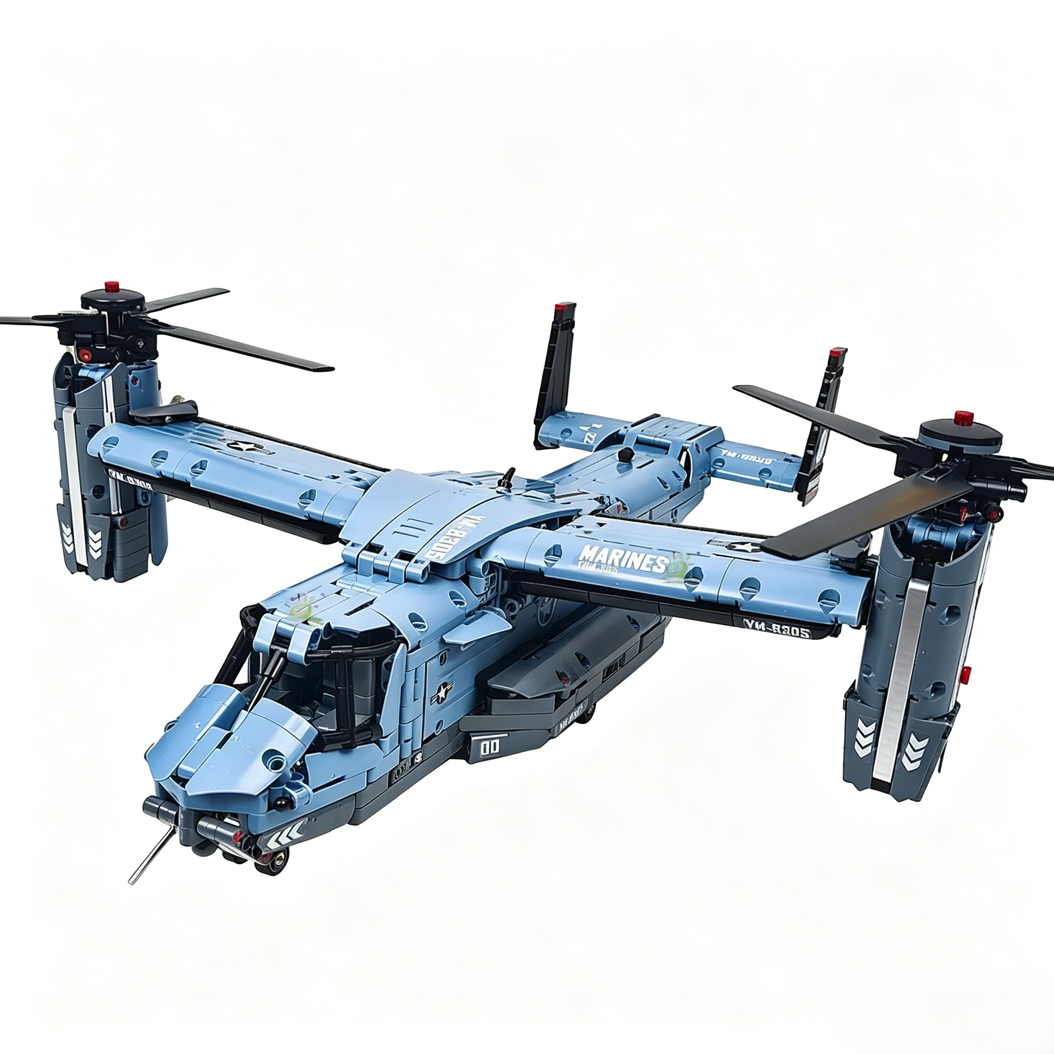 MOC 1389PCS V-22 Tiltrotor Aircraft Helicopter Building Block Children Military Airplane model Bricks Toy home Decor.