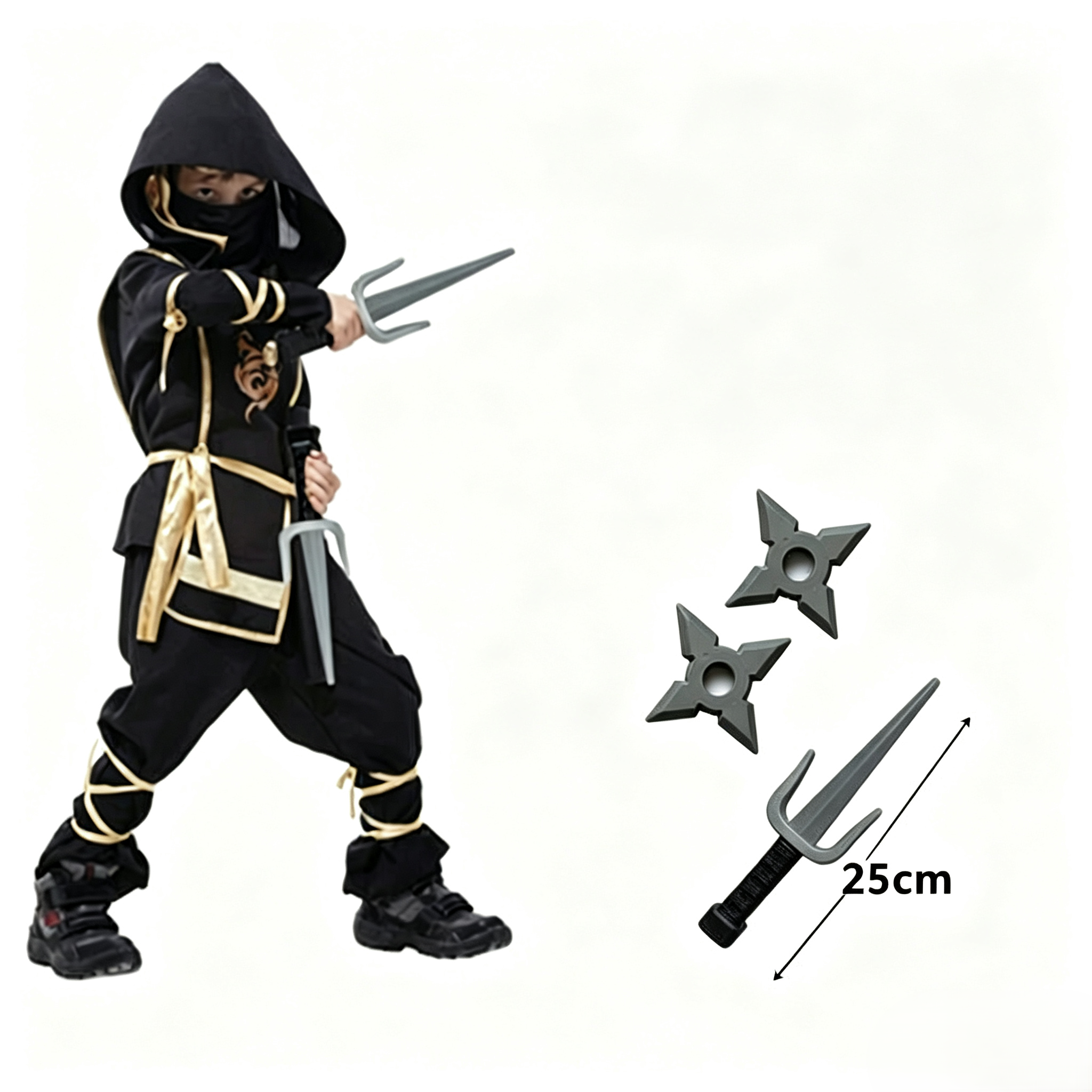 Black Ninja Costume Anime Ninja Toy Set Fighting Samurai Costume Mask Children's Holiday Best Gift