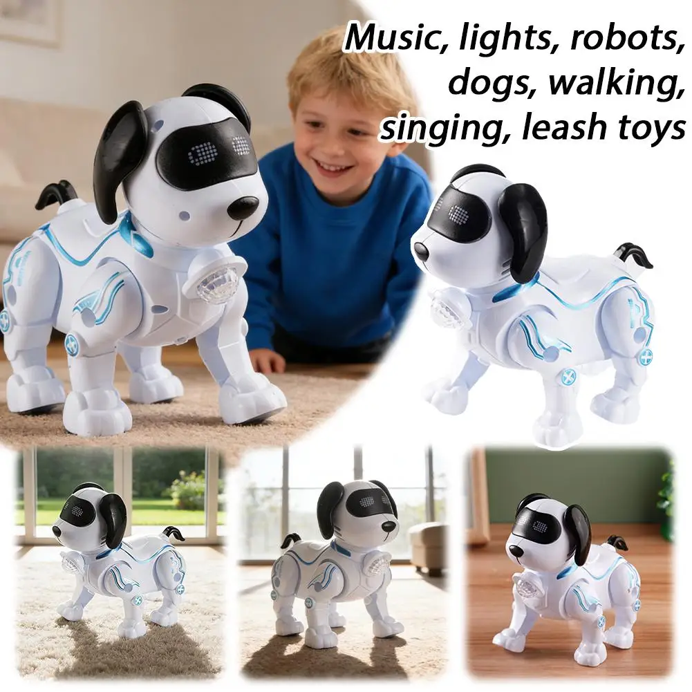 Robot Dog Electronic Stunt Pet Interactive Touch Programmable Smart Walking Dancing Kids Birthday Gift for Kids Boys Girls-Leplay