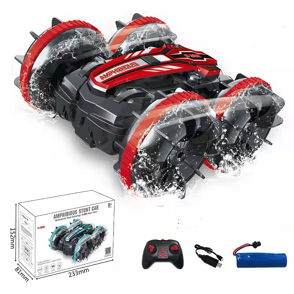 Amphibious RC Car Remote Control Stunt Car Vehicle Double-sided Flip Radio 4WD Drift Off Road Outdoor Toys for Boy Children Gift