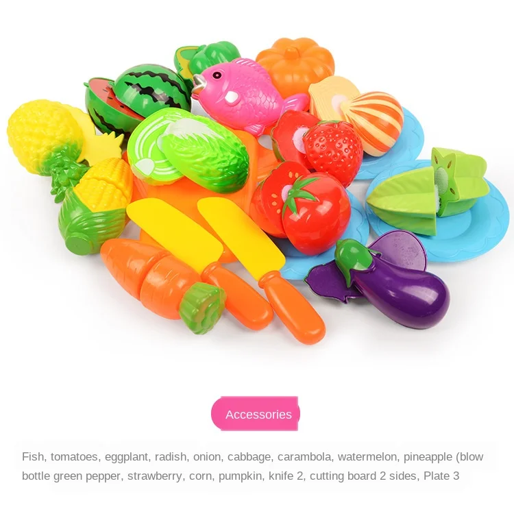 6/10/13/24Pcs Kitchen Fun Cutting Fruits and Vegetables Food Play House Set Puzzle Education Toys For Kids Boys Girls Xmas Gifts-Leplay