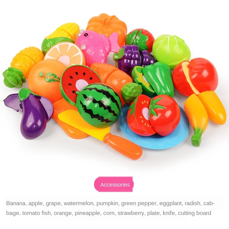6/10/13/24Pcs Kitchen Fun Cutting Fruits and Vegetables Food Play House Set Puzzle Education Toys For Kids Boys Girls Xmas Gifts-Leplay