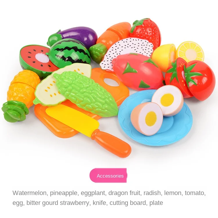 6/10/13/24Pcs Kitchen Fun Cutting Fruits and Vegetables Food Play House Set Puzzle Education Toys For Kids Boys Girls Xmas Gifts-Leplay