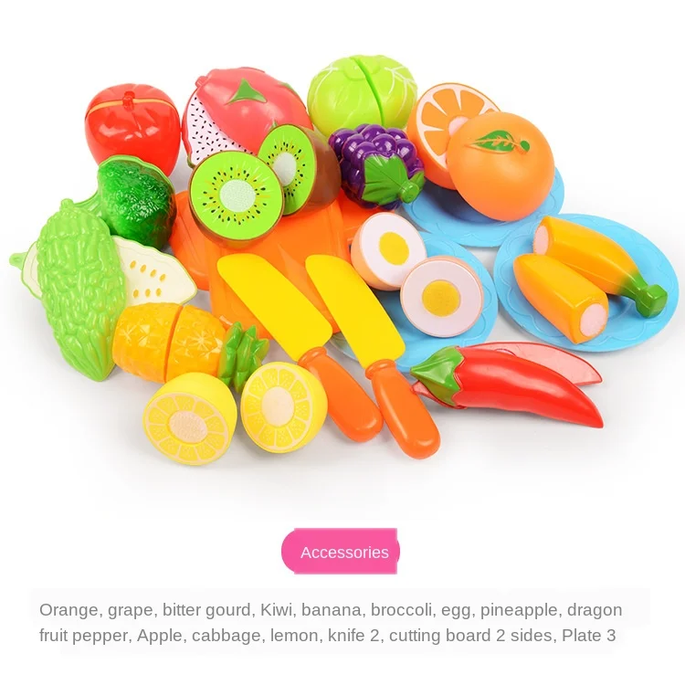 6/10/13/24Pcs Kitchen Fun Cutting Fruits and Vegetables Food Play House Set Puzzle Education Toys For Kids Boys Girls Xmas Gifts-Leplay