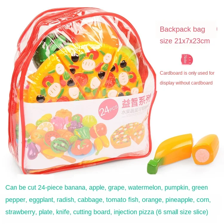 6/10/13/24Pcs Kitchen Fun Cutting Fruits and Vegetables Food Play House Set Puzzle Education Toys For Kids Boys Girls Xmas Gifts-Leplay