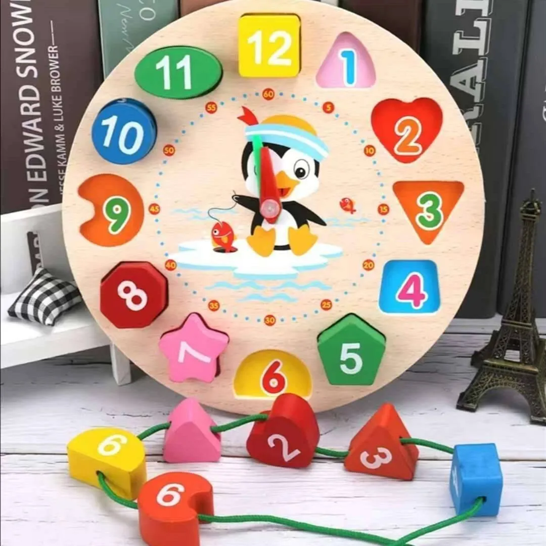 Montessori Toy Wooden Building Blocks Early Learning Educational Toys Color Shape Match Kids Puzzle Toys For Children Boys Girls-Leplay