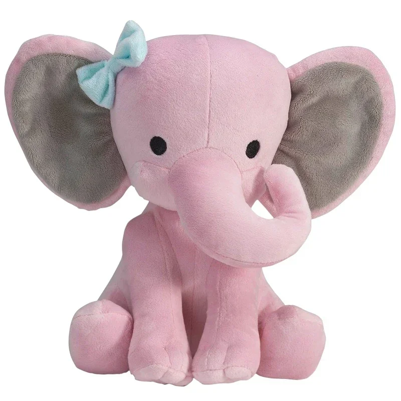 25cm Gray Elephant Stuffed Plush Toys Kawaii Animals Soft Sleeping Stuffed Pillow Doll Plushie for Baby Room Decorative Gifts-Leplay