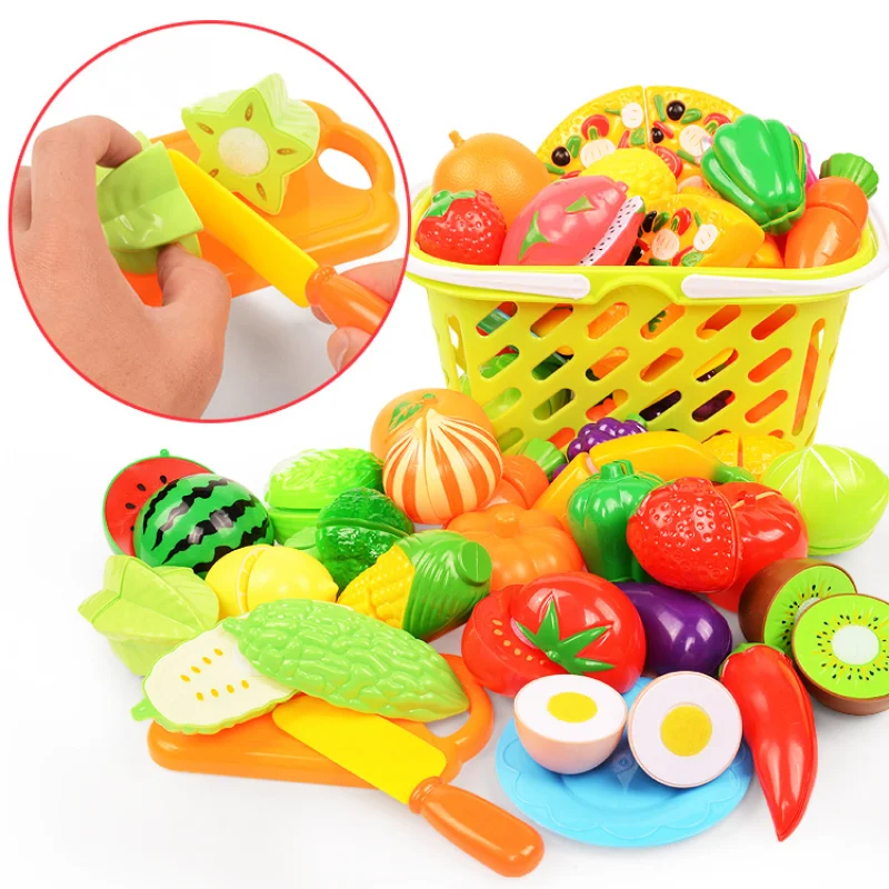 6/10/13/24Pcs Kitchen Fun Cutting Fruits and Vegetables Food Play House Set Puzzle Education Toys For Kids Boys Girls Xmas Gifts-Leplay