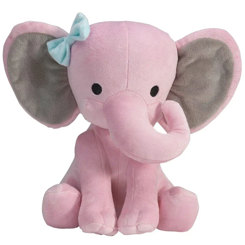 25cm Gray Elephant Stuffed Plush Toys Kawaii Animals Soft Sleeping Stuffed Pillow Doll Plushie for Baby Room Decorative Gifts-Leplay