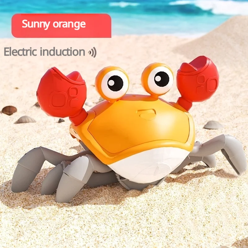 Induction Escape Crab Electric Pets Musical Toys Toddler Crawling Baby Walker Crab Interactive Toys for Children Gifts-Leplay