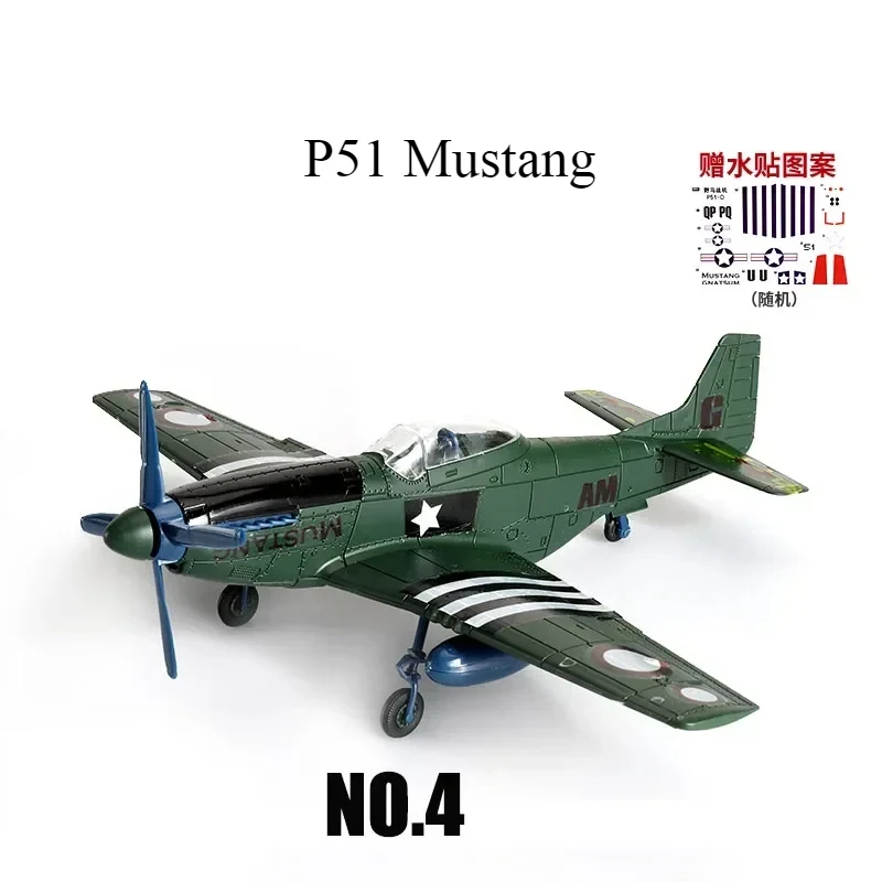1/48 WWII American Corsair Mustang British Spitfire Hurricane German BF109 Fighter Jet Plastic Assembled Airplane Model Kit Toy-Leplay