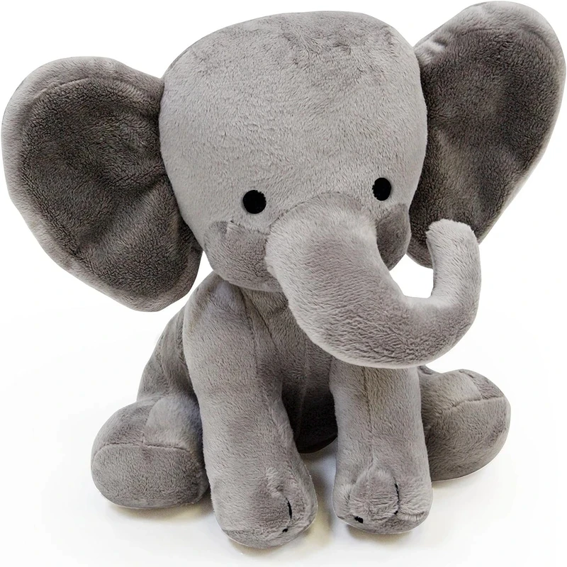 25cm Gray Elephant Stuffed Plush Toys Kawaii Animals Soft Sleeping Stuffed Pillow Doll Plushie for Baby Room Decorative Gifts-Leplay