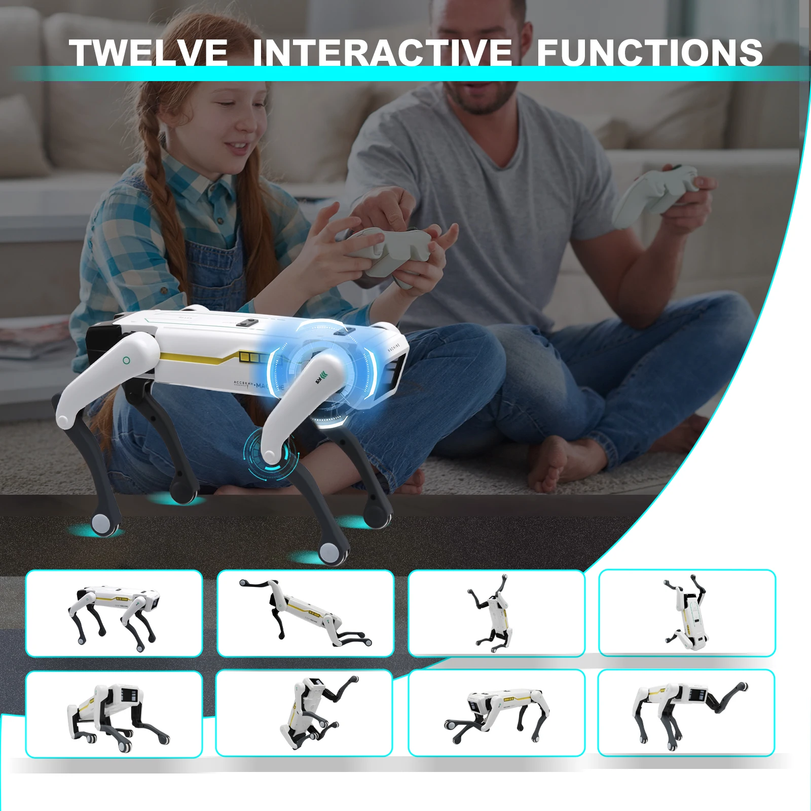 Intelligent AI RC Robot Dog Voice Dialogue APP Remote Control Programming Singing Dancing Machine Dog Kids Toys-Leplay