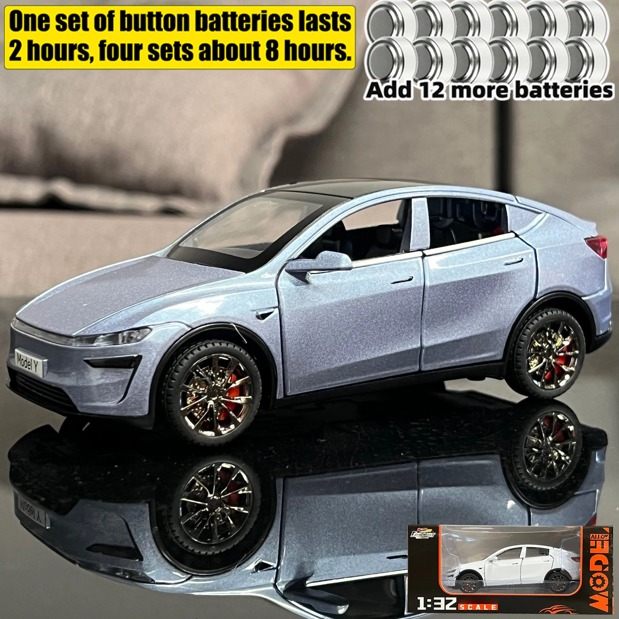 New 1:32 Model Y Electric SUV Alloy Metal Diecast Model Car Sound And Light Pull Back Children Toy Cars Birthday Present Friend-Leplay