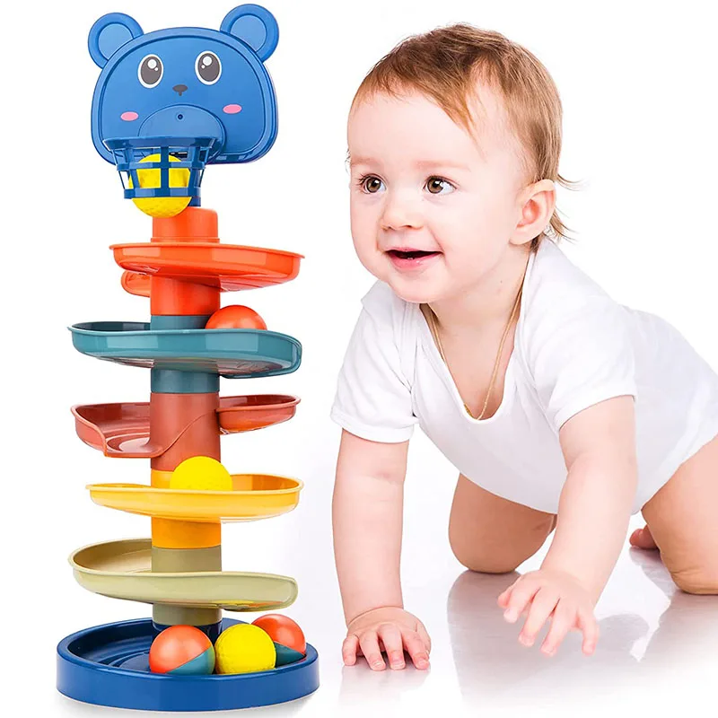 Montessori Rolling Ball Development Game Baby Ball Toy Educational Toys Montessori Activity Stacking Toys For Babies 1 2 3 Years-Leplay